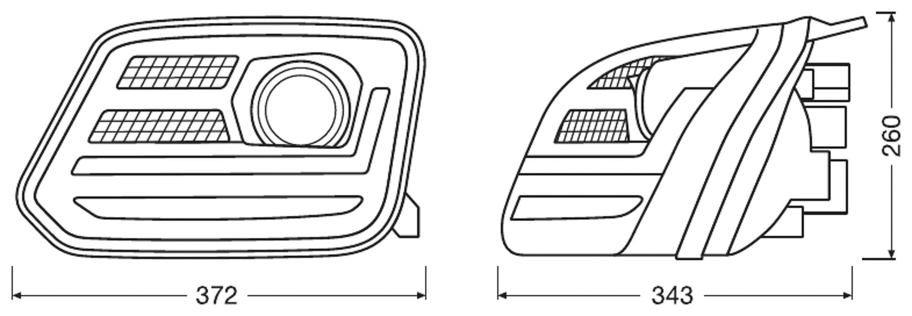 Osram Automotive Komplett-Scheinwerfer LEDHL107-BK LEDriving LED vorne (L x B x H) 260 x 372 x 343mm