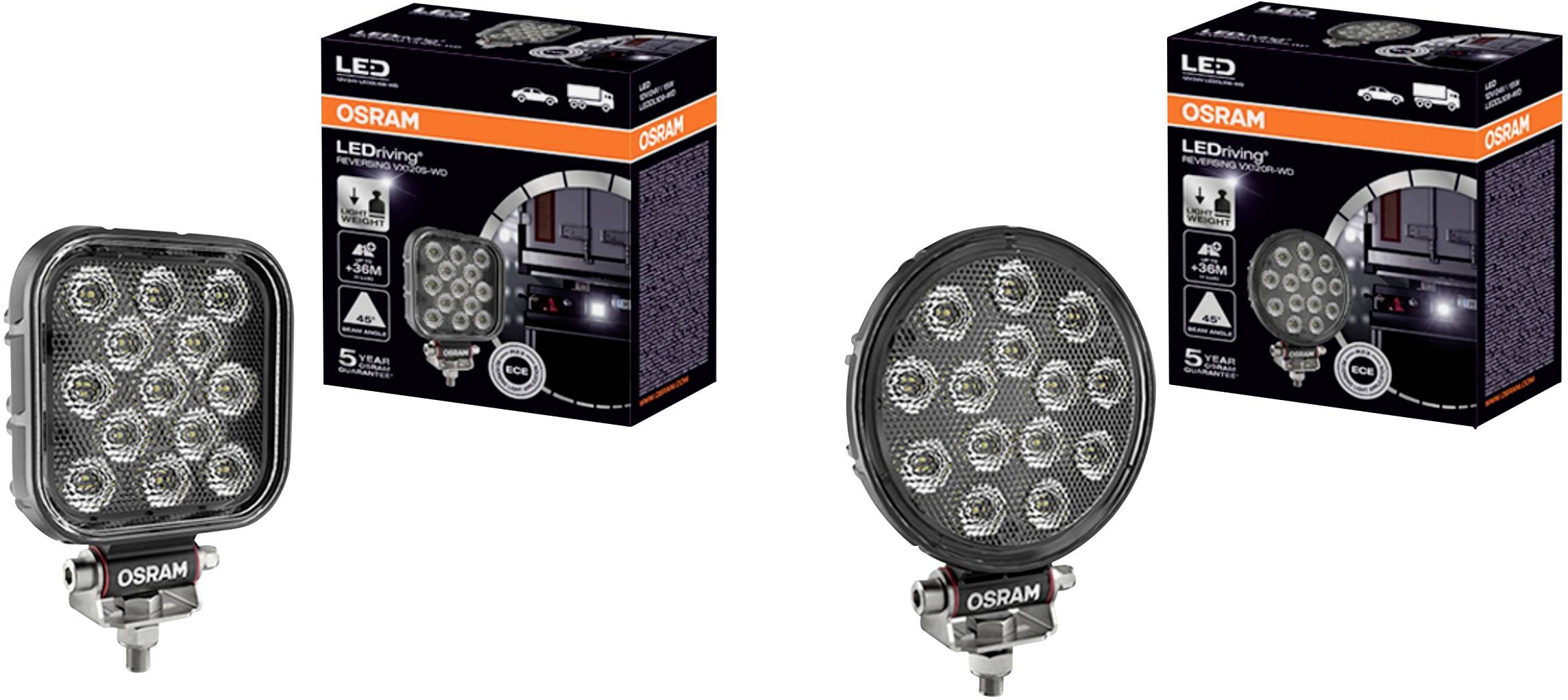 Osram Automotive Rückfahrscheinwerfer 12 V, 24V LEDriving Reversing VX 120S-WD, quadratischer LED Rückfahrscheinwerfer