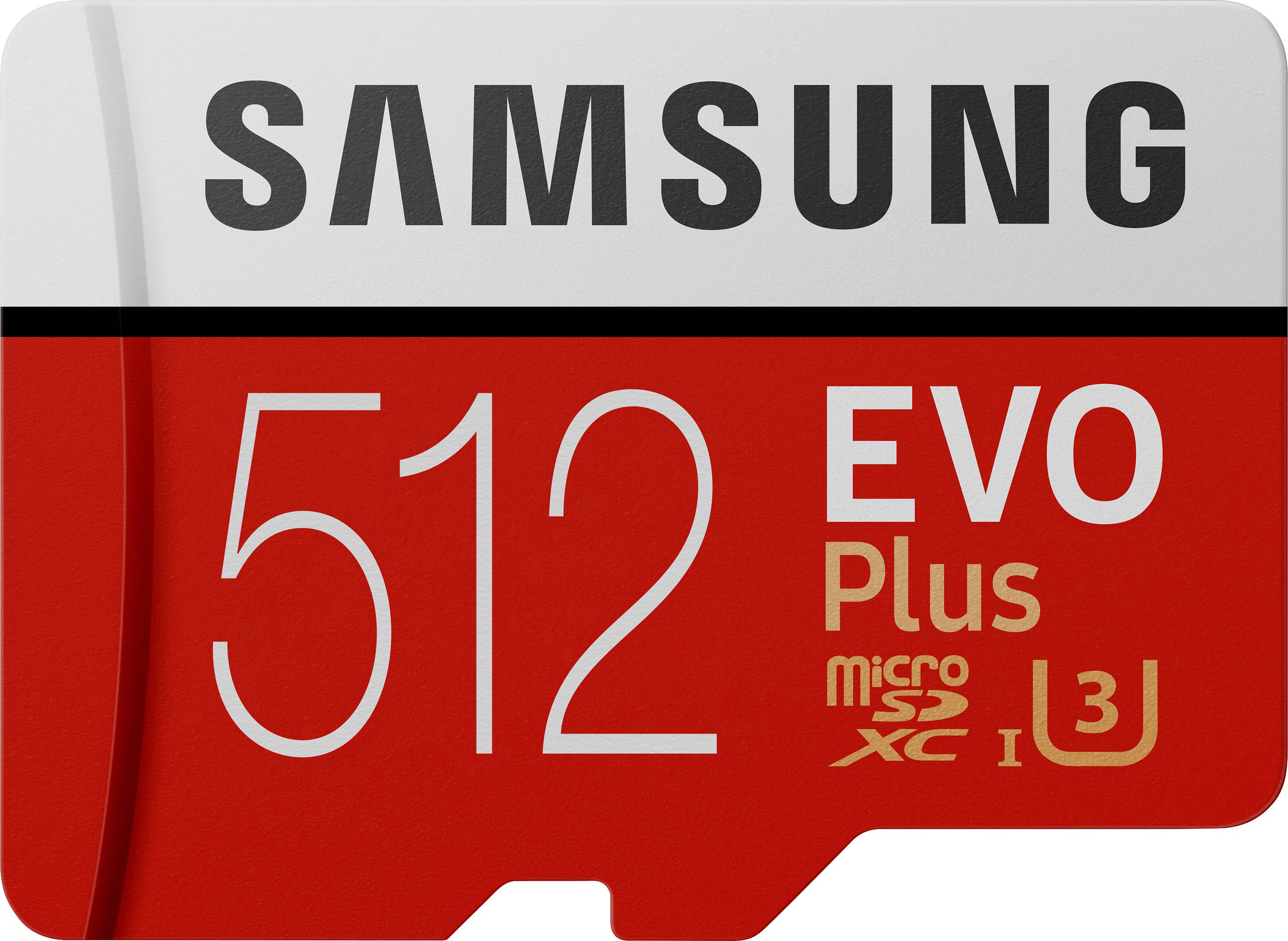 Samsung EVO Plus microSDXC-Karte 512 GB Class 10, UHS-I, UHS-Class 3 inkl. SD-Adapter