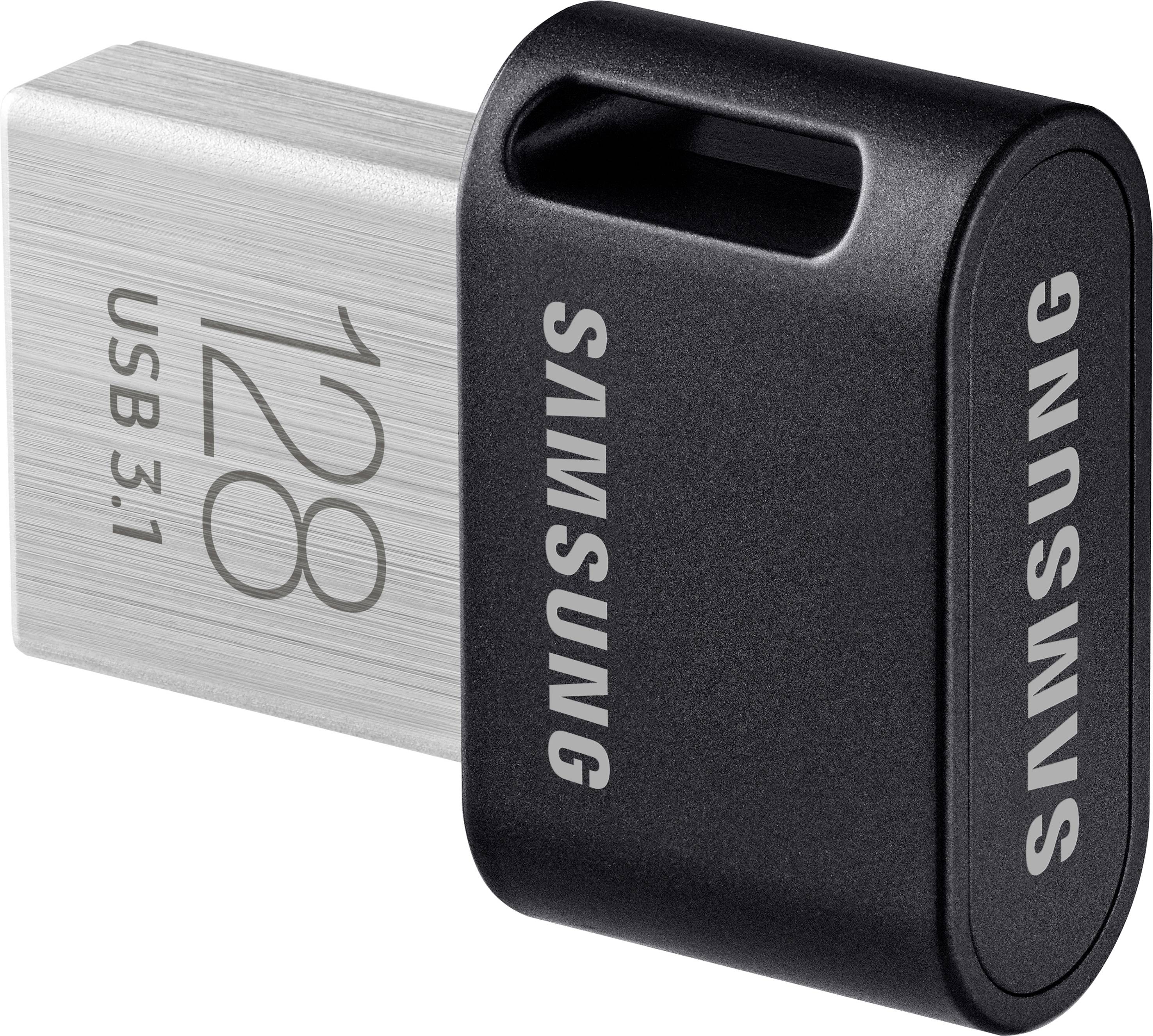 Schwarzer und silberner Samsung USB-Stick, 128 GB, USB 3.1.