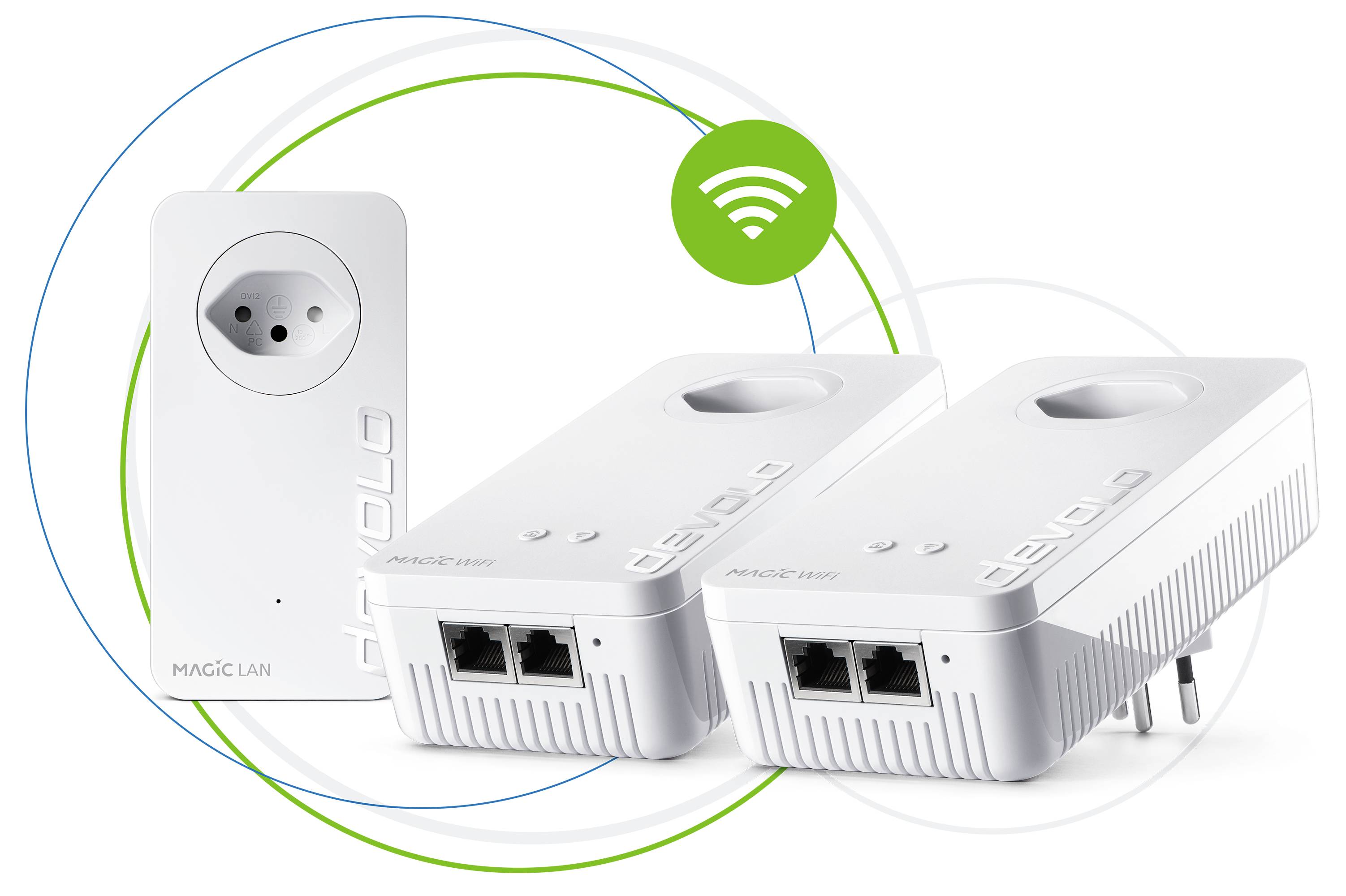 Devolo Magic 2 WiFi next Multiroom Kit Powerline WLAN Multiroom Starter Kit 8628 CH Powerline, WLAN 2400MBit/s