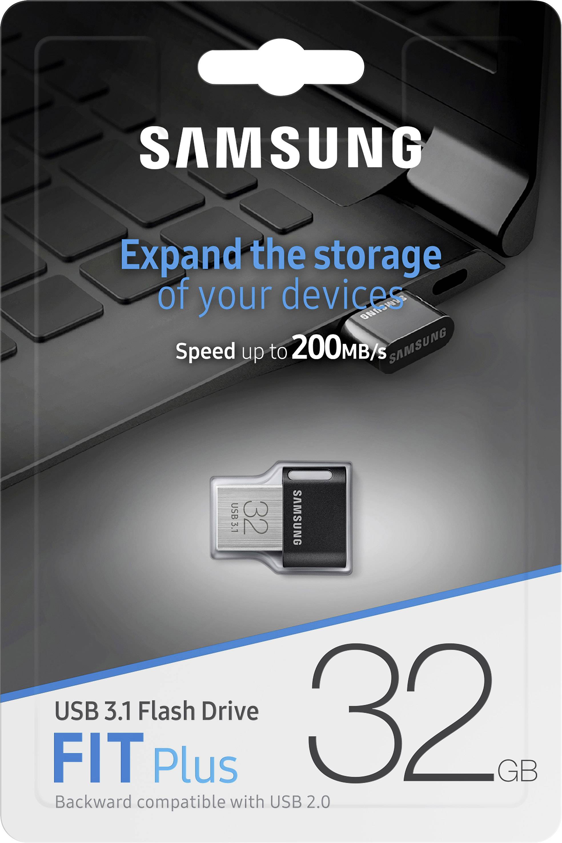 Samsung FIT Plus USB-Stick 32 GB Schwarz MUF-32AB/APC USB-A (USB 3.2 Gen 2)