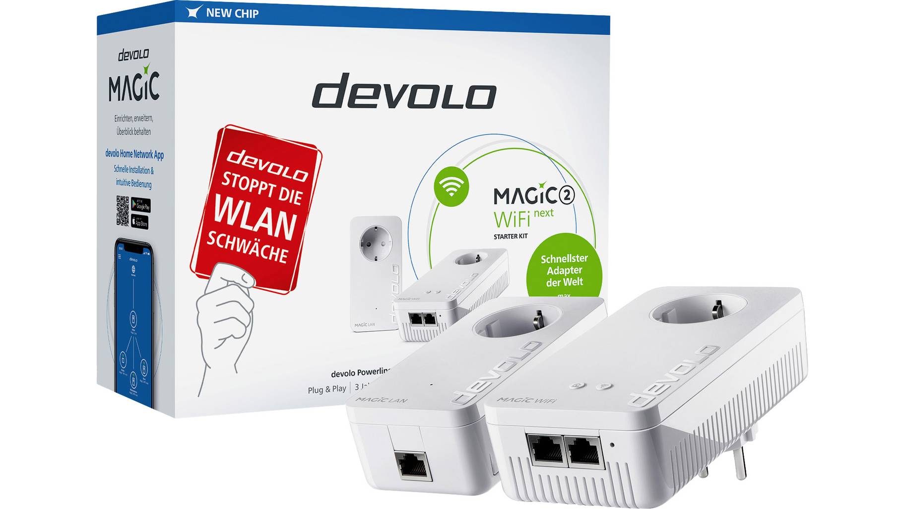Devolo Magic 2 WiFi next Starter Kit Powerline WLAN Starter Kit ...