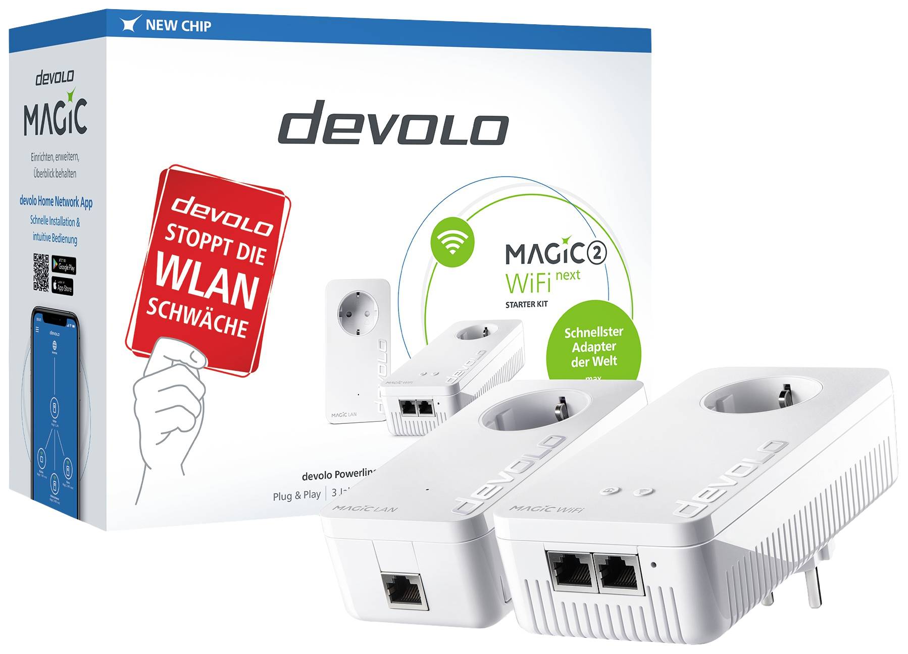 Devolo Magic 2 WiFi next Starter Kit Powerline WLAN Starter Kit 8614 DE, AT Powerline, WLAN 2400MBit/s