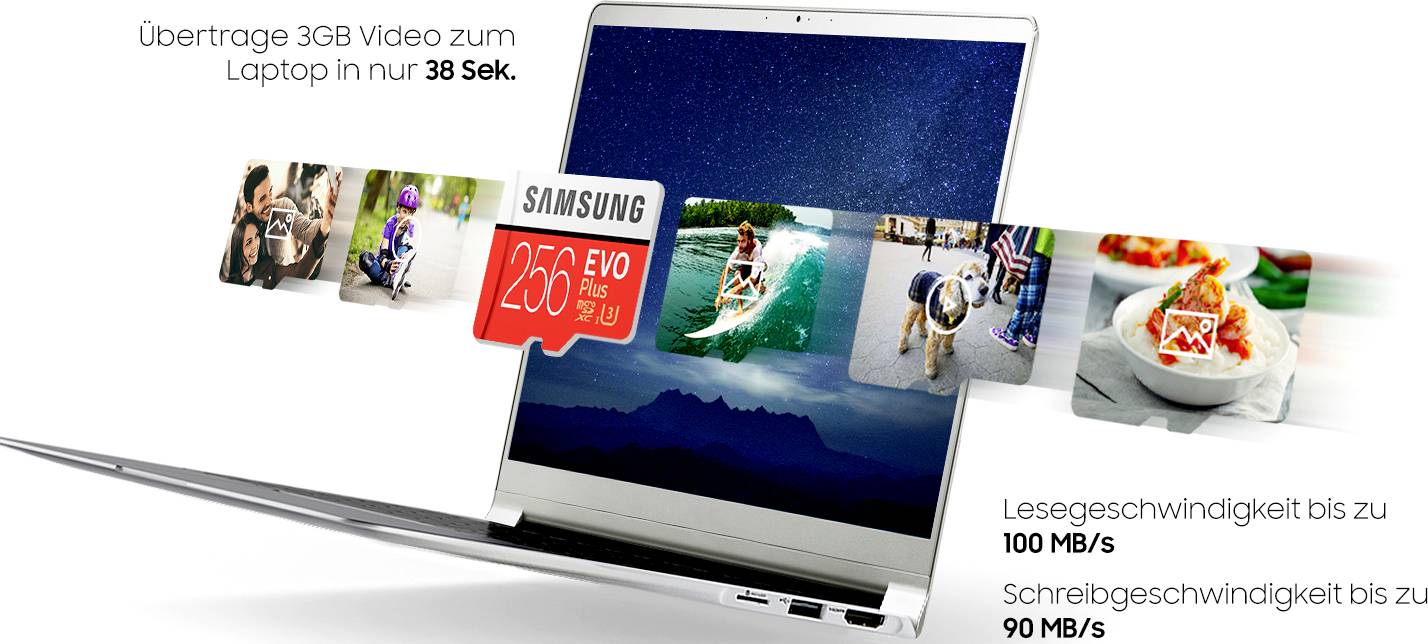 Samsung EVO Plus microSDXC-Karte 64GB UHS-Class 1, Class 10 inkl. SD-Adapter