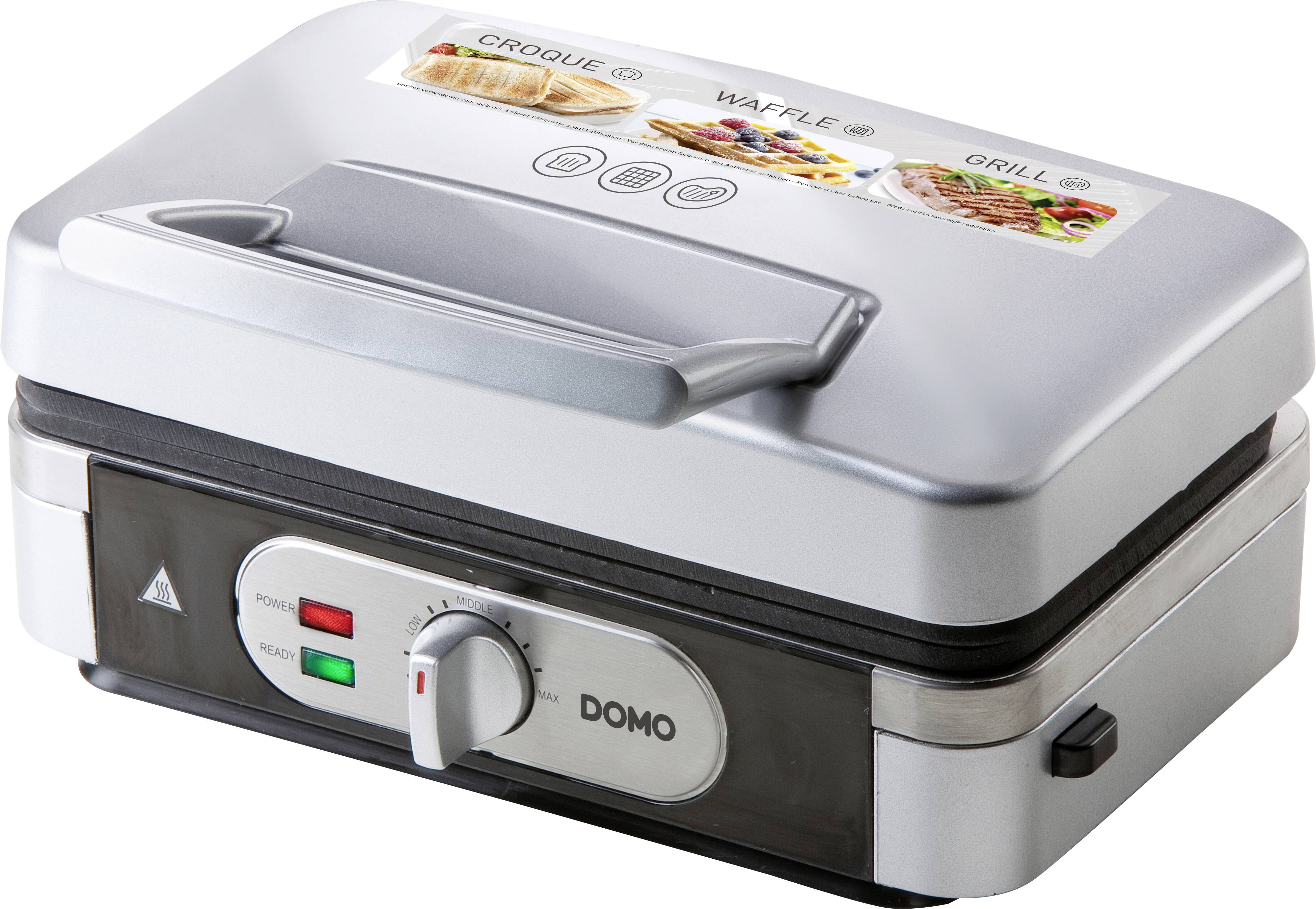 DOMO DO9136C Sandwich-Toaster Grillfunktion Silber, Schwarz