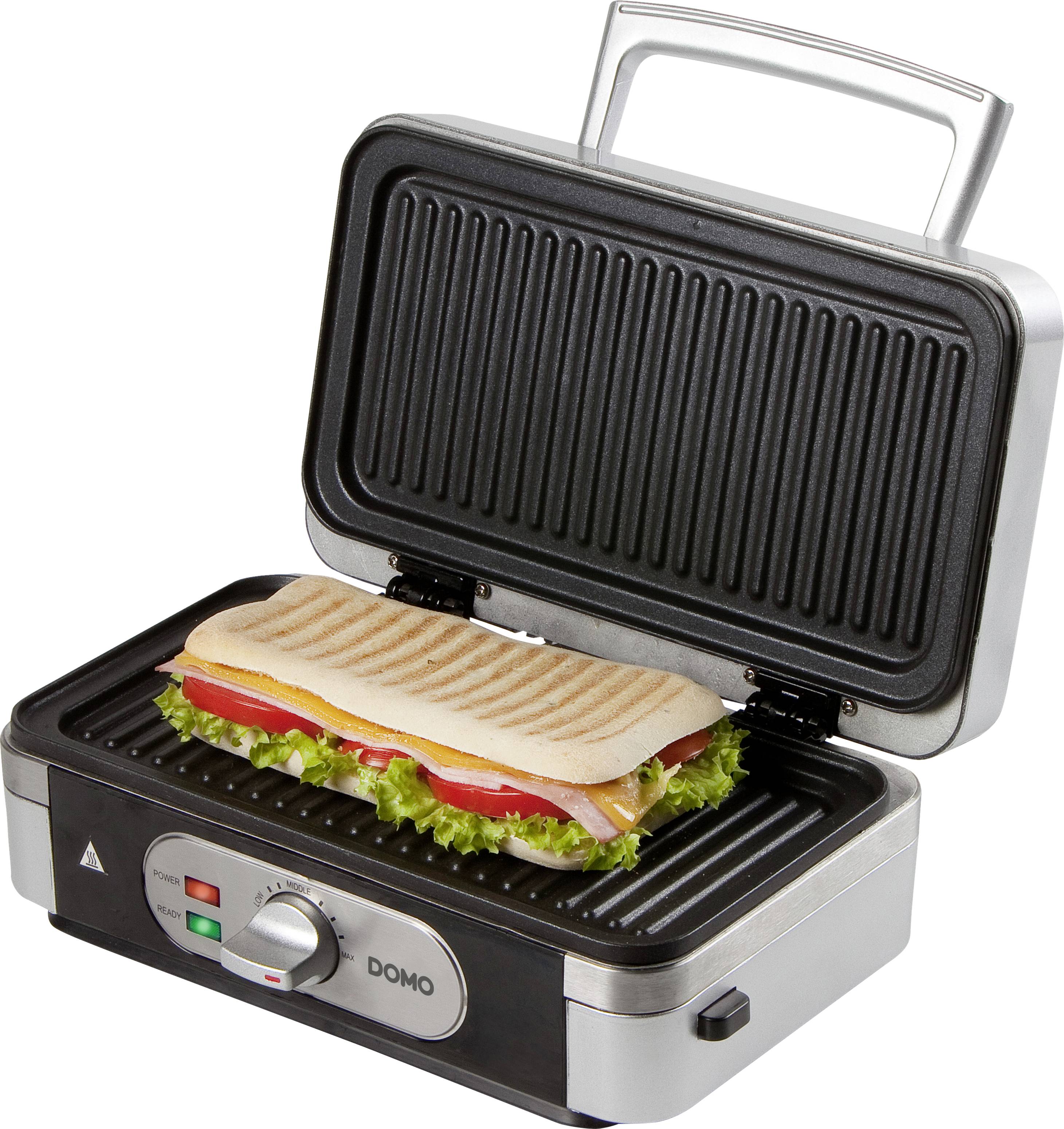 DOMO DO9136C Sandwich-Toaster Grillfunktion Silber, Schwarz