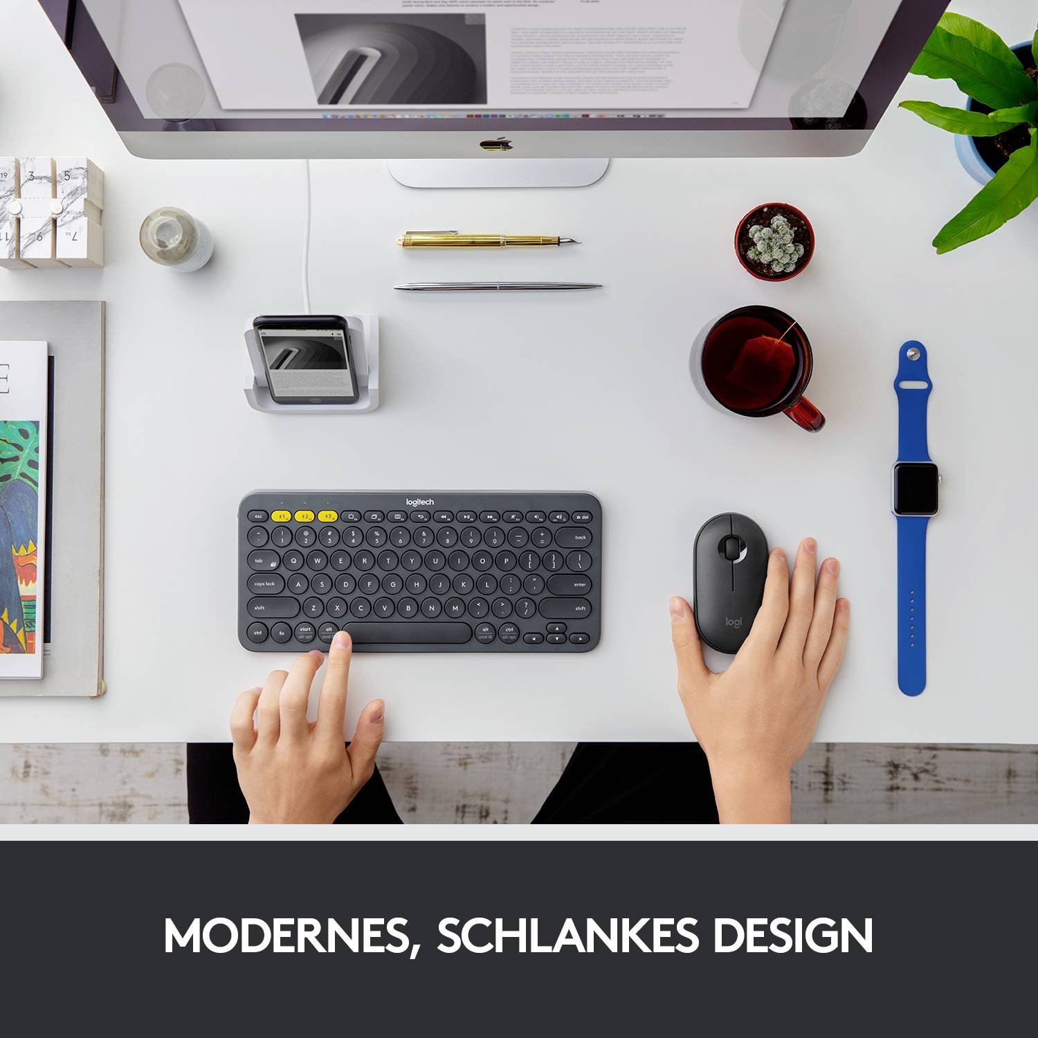 Logitech Pebble M350 Maus Bluetooth®, Funk Optisch Schwarz 3 Tasten 1000 dpi Geräuscharme Tasten
