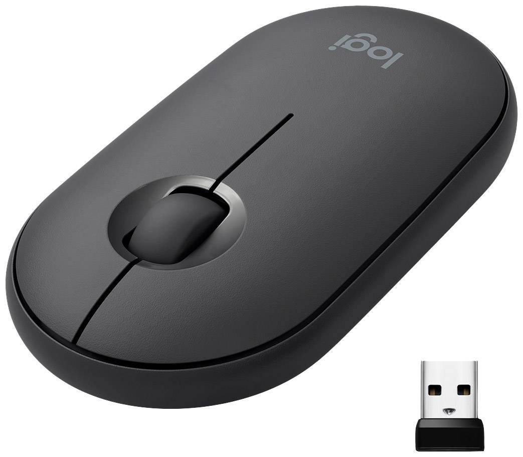 Logitech Pebble M350 Maus Bluetooth®, Funk Optisch Schwarz 3 Tasten 1000 dpi Geräuscharme Tasten
