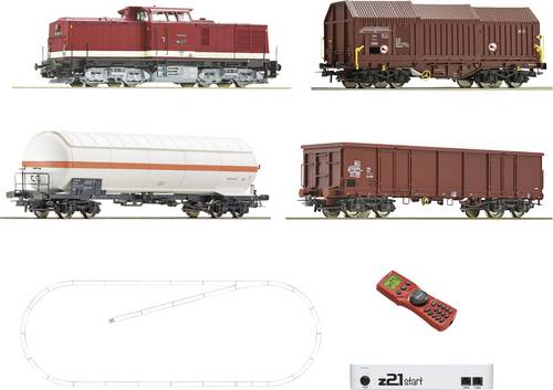 Roco 51321 z21start Digitalset: Diesellokomotive BR 114 mit Güterzug, DR