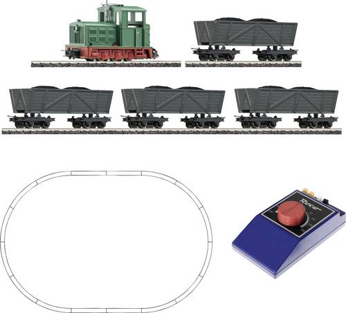 31034 H0e Analog Start Set: Feldbahndiesellokomotive mit Lorenzug, Epoche III–VI