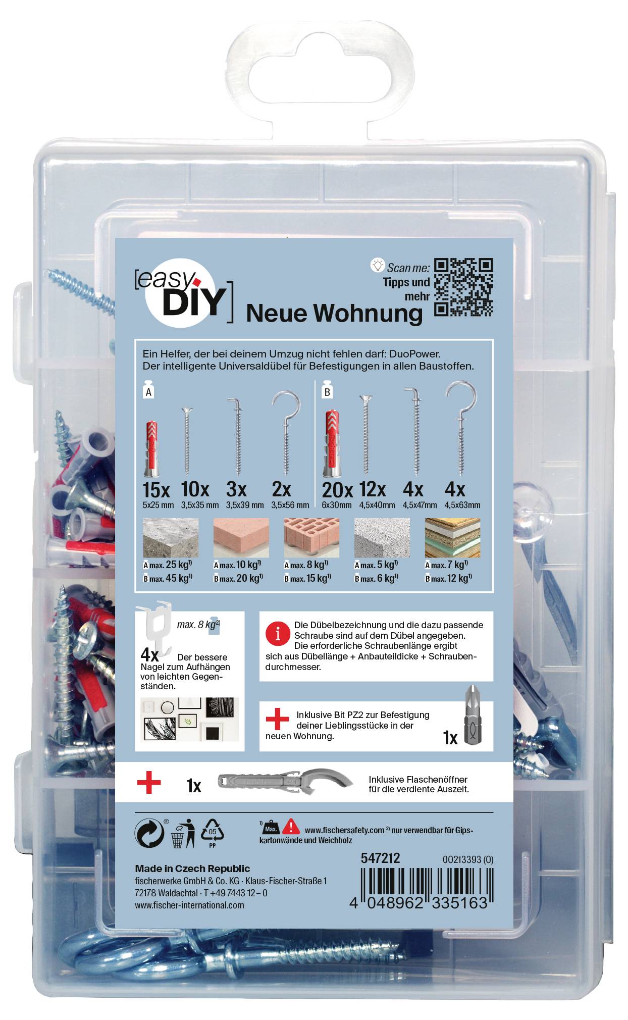 Fischer 547212 Duopower 5,6 Dübel-Sortimentsbox 1 Set