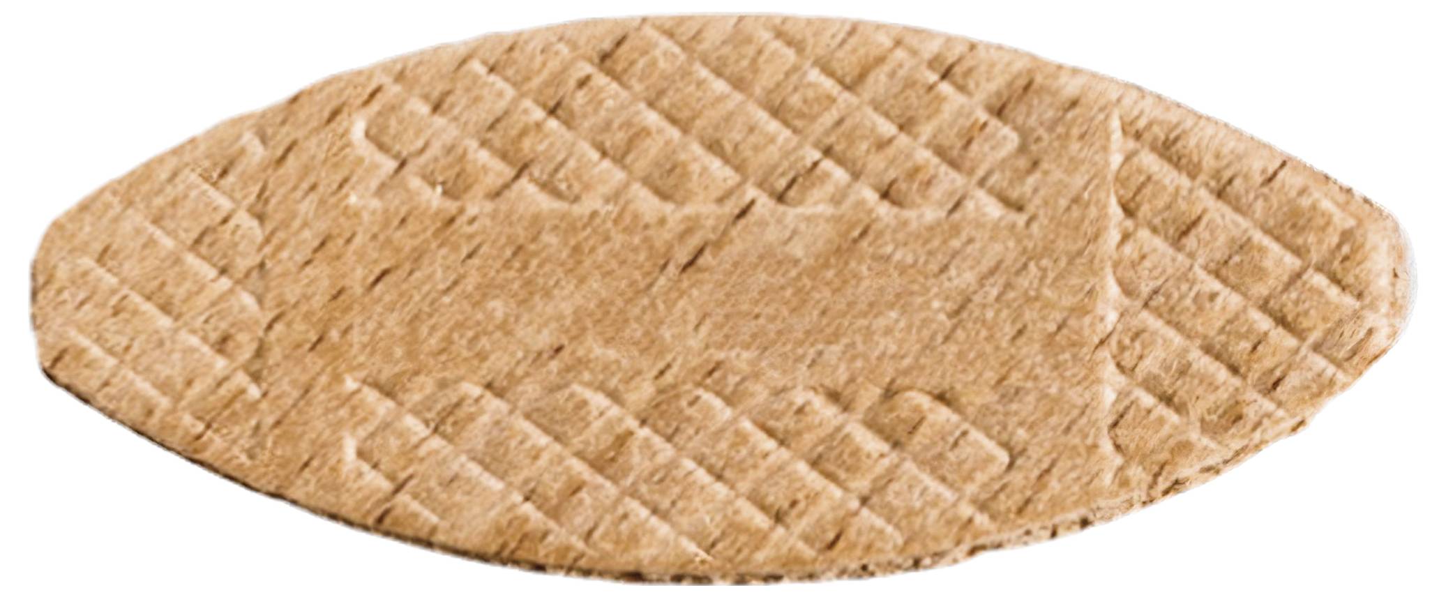 Ovales, braunes, waffelstrukturiertes Keks oder Keksplätzchen auf weißem Hintergrund.