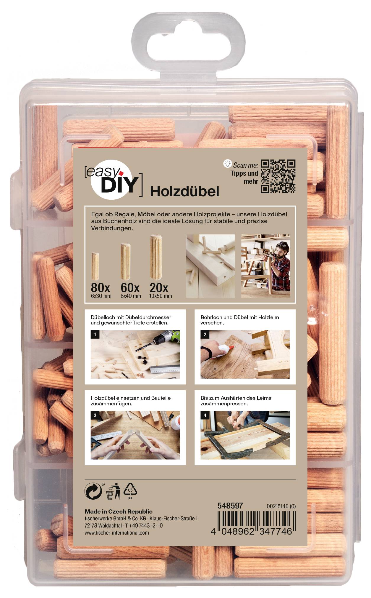 Fischer 548597 Praktische Helfer Dübel-Sortimentsbox 1 Set