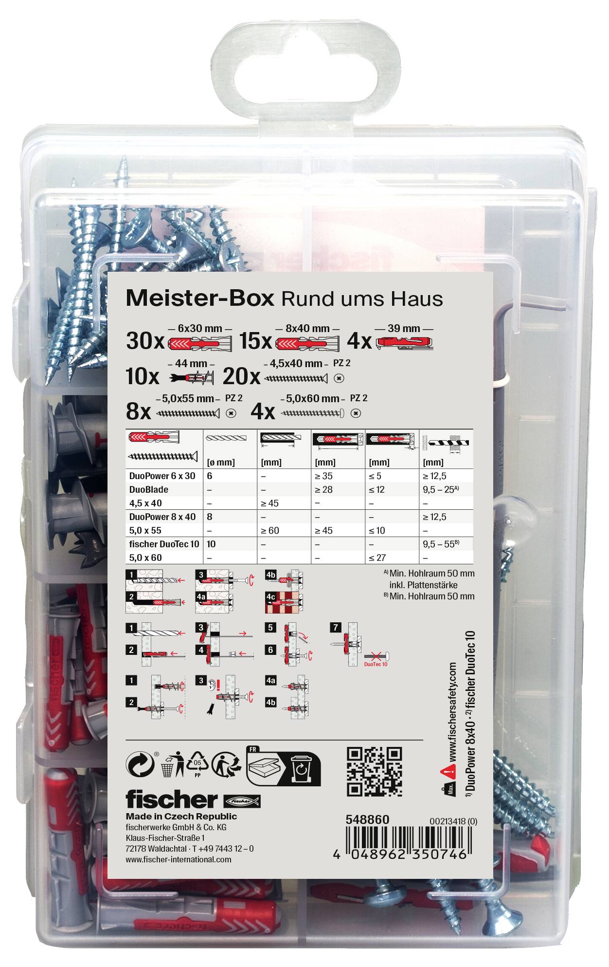 Fischer 548860 DUO-Line Dübel-Sortimentsbox 1 Set