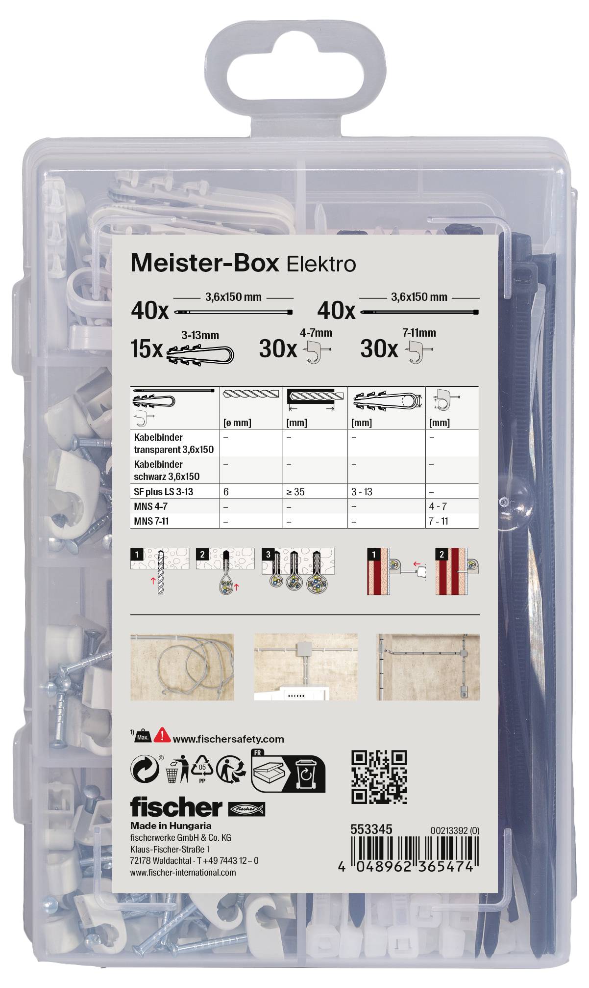 Fischer 553345 Praktische Helfer Dübel-Sortimentsbox 1 Set