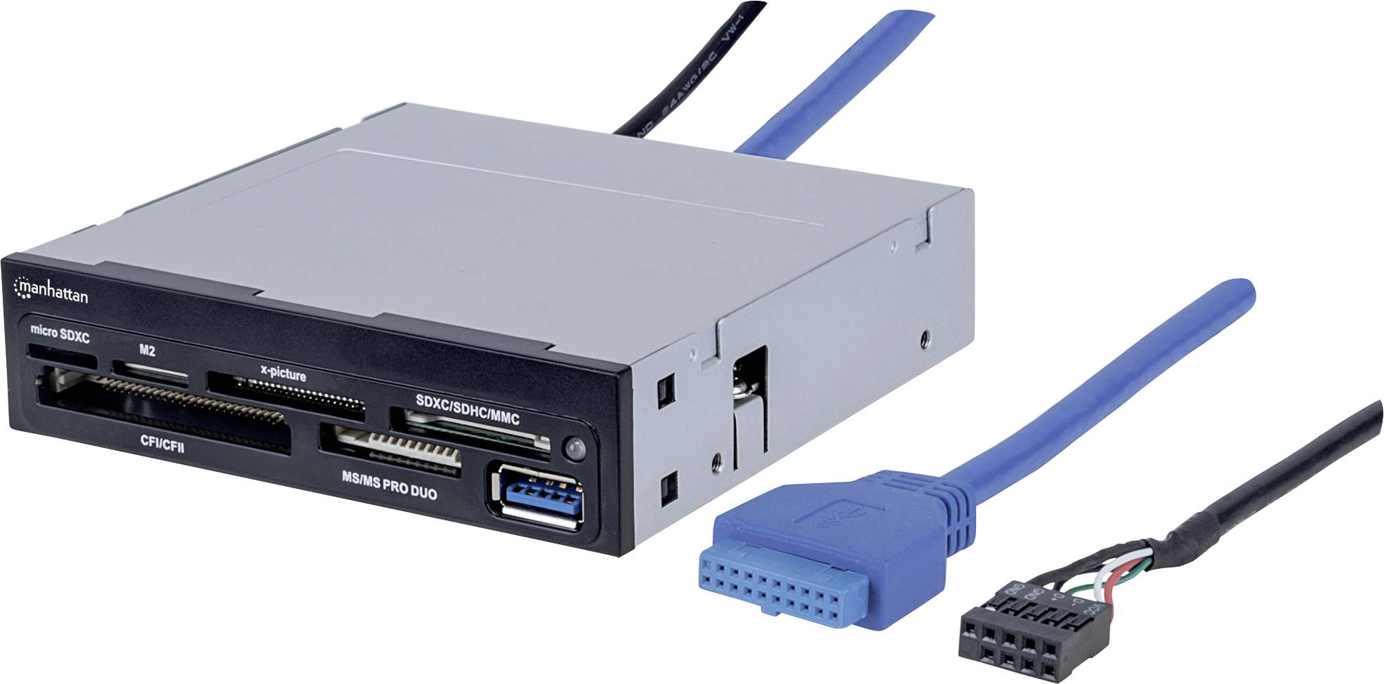 Manhattan Multi-Card 48-in-1 Einbau-Speicherkartenleser 8.9cm (3.5 Zoll