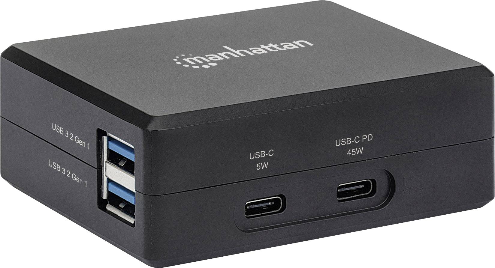 Manhattan USB-C® Dockingstation Smart Video PD-Ladehub 1xHDMI 1xUSB-C PD(45W) 1xUSB-C(5V/1A) 2xUSB3.2 Gen1 Typ A Passend für Marke Dockingstations: