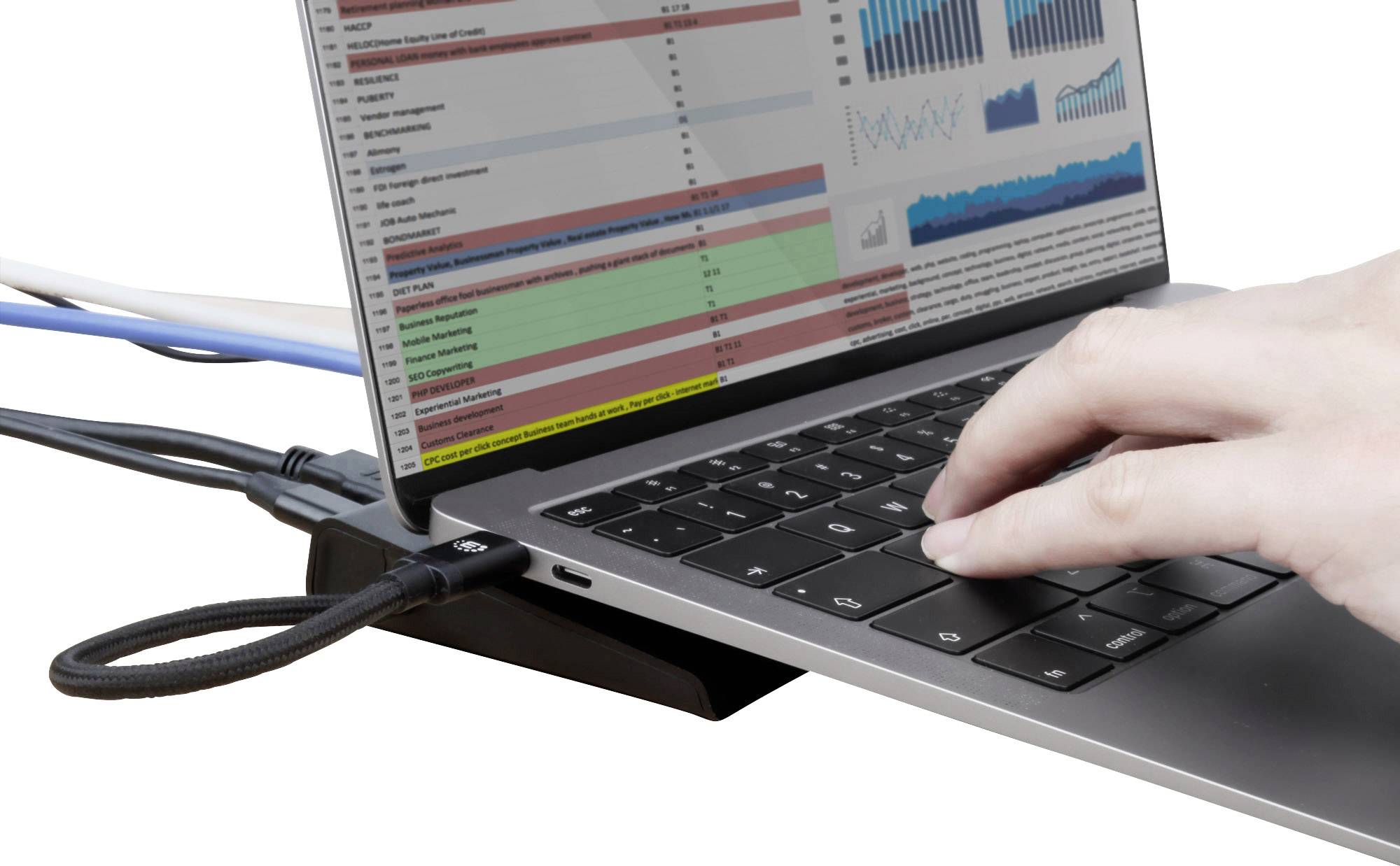 Manhattan USB-C® Dockingstation 153478 Passend für Marke Dockingstations: Universal inkl. Ladefunktion