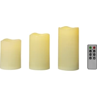 Sygonix SY-4531612 LED-Kerze 3er Set Elfenbein Warmweiß (Ø x H) 7.5cm x 15cm Timer Sygonix SY-4531612 LED-Kerze 3er Set Elfenbein Warmweiß (Ø x H) 7.5cm x 15cm Timer