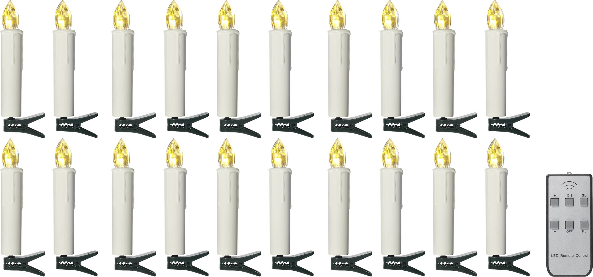 Sygonix SY-4531626 Weihnachtsbaum-Beleuchtung Außen batteriebetrieben Anzahl Leuchtmittel 20 LED Warmweiß