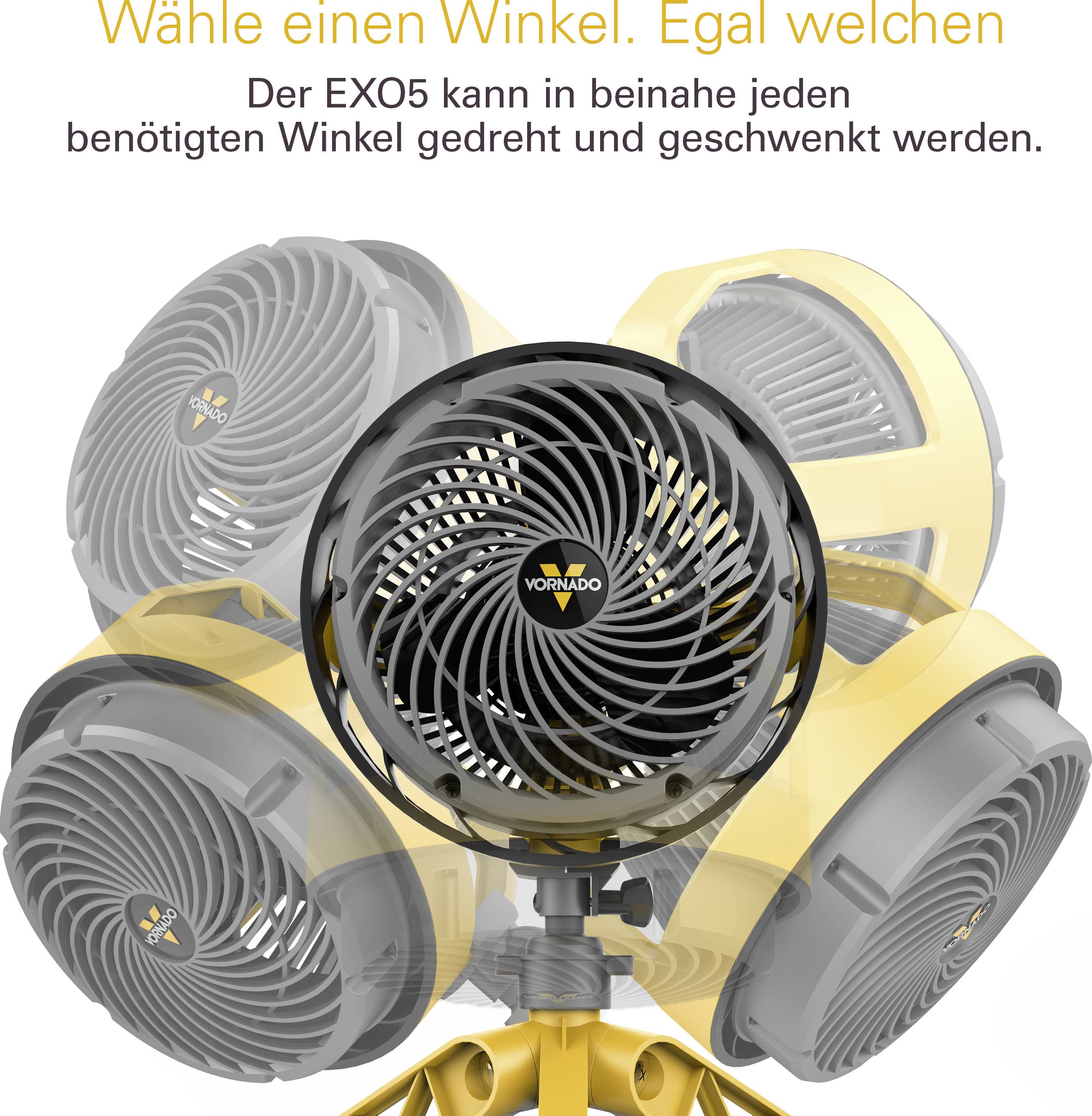 Vornado Heavy Duty EXO5 Standventilator 37.2W Gelb, Grau Schwenkbar
