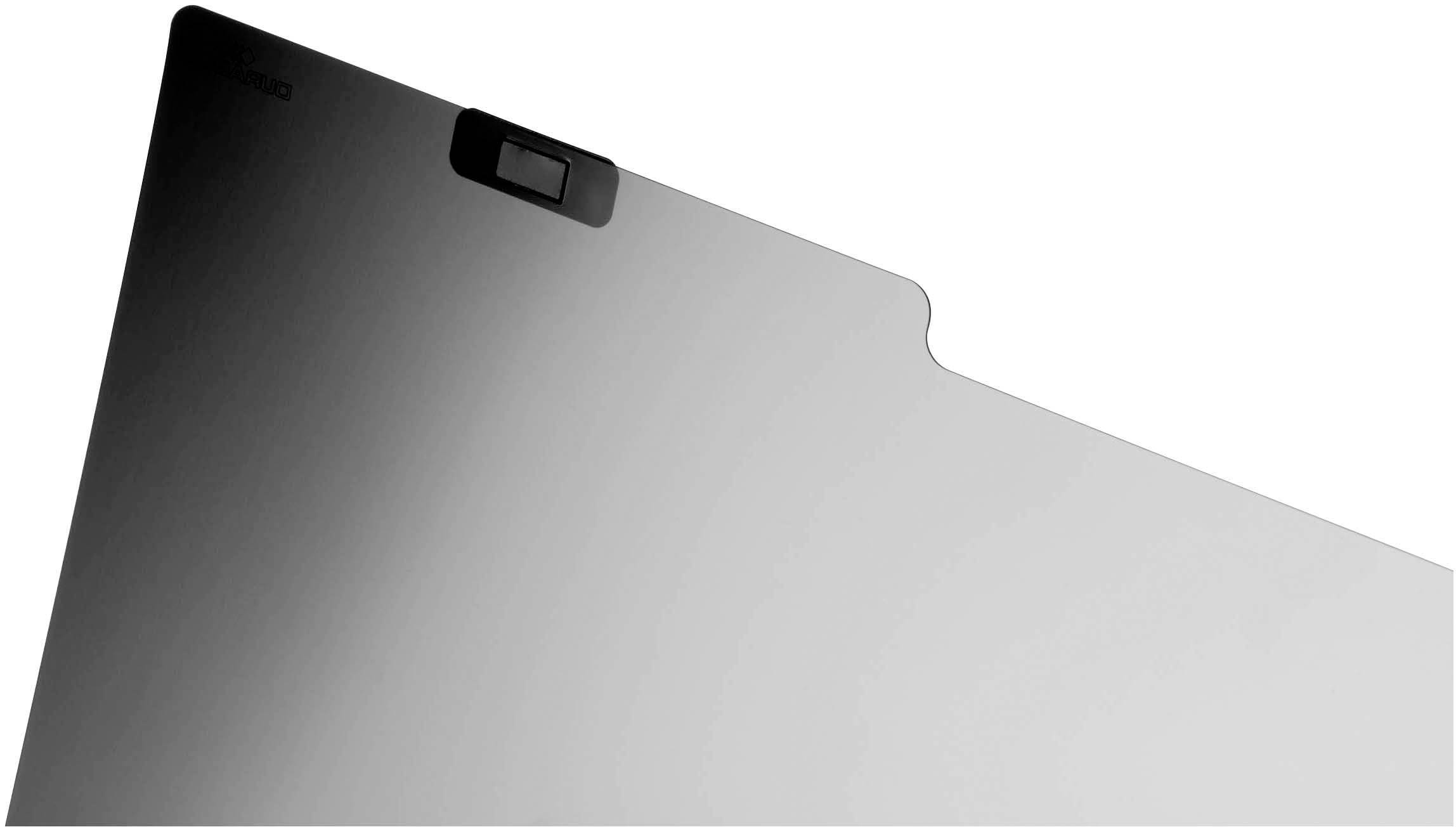 Ein Sichtschutzfilter für Bildschirme, der die Bildschirmansicht aus seitlichen Blickwinkeln blockiert, um Privatsphäre zu gewährleisten.