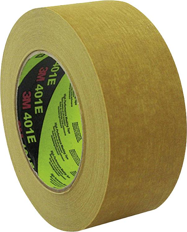 Eine Rolle gelbes Klebeband mit der Aufschrift '3M 401E' auf der inneren Spule.