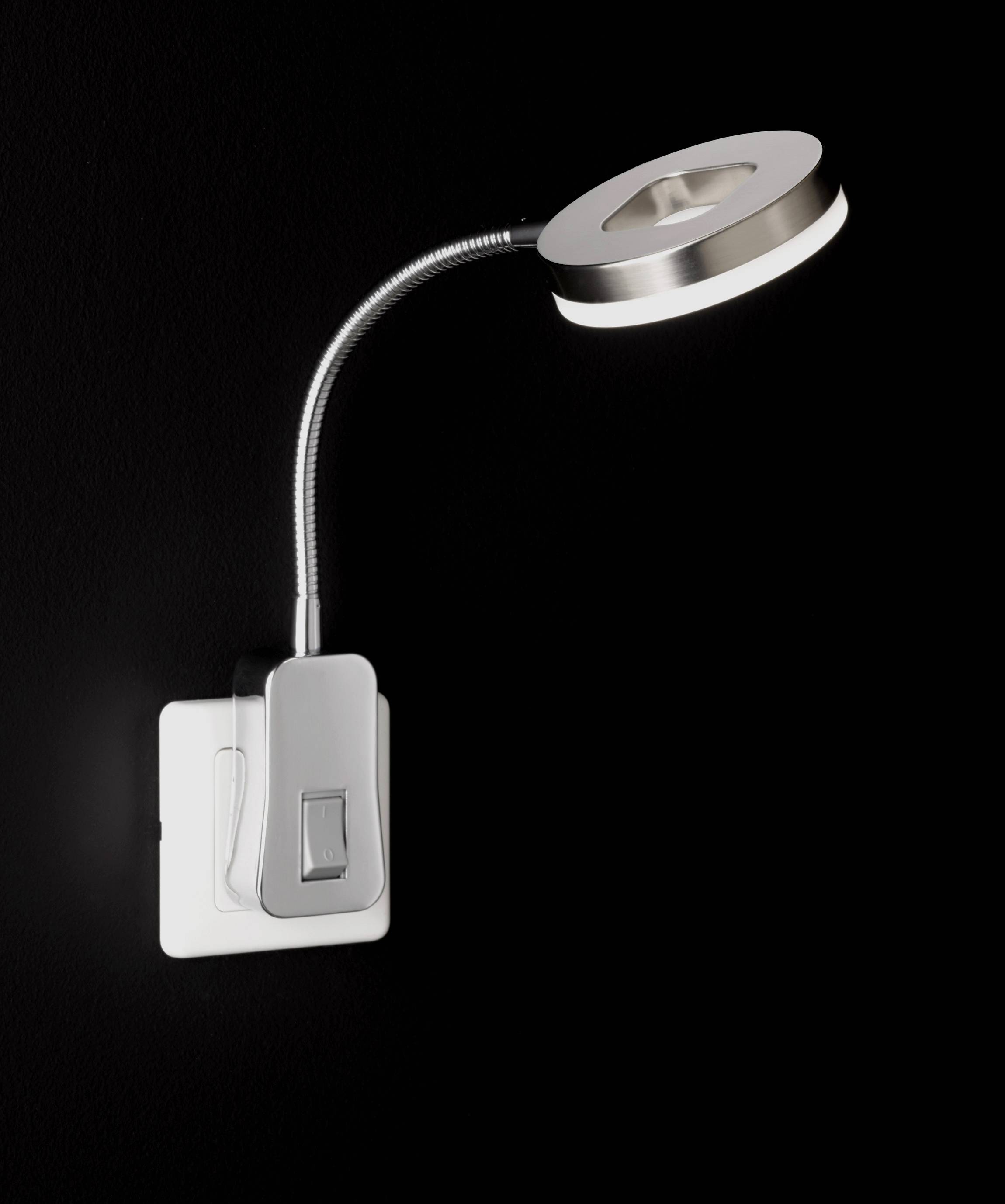 WOFI Steckdosenlampe LED LED fest eingebaut 4W Nickel (matt)