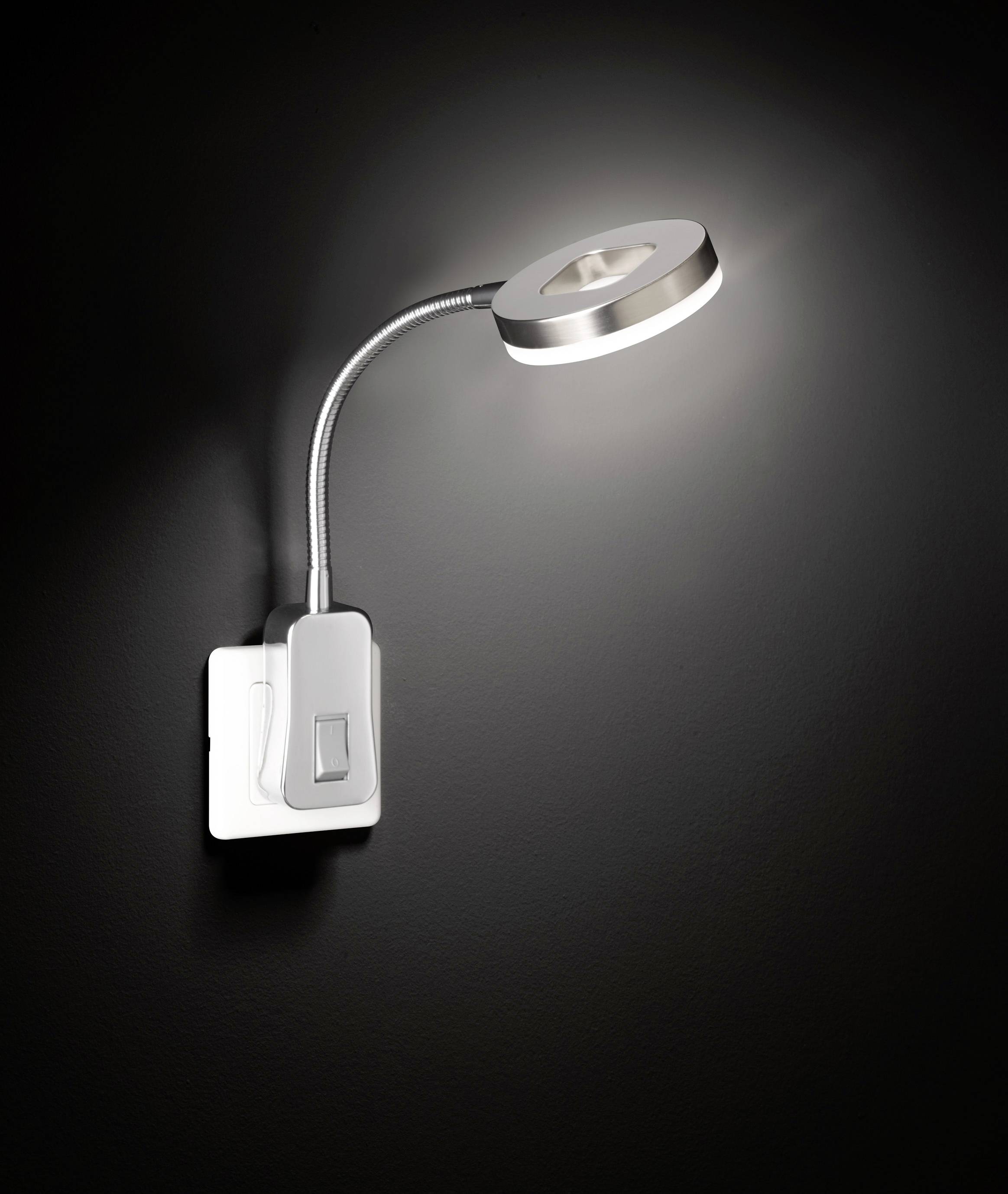 WOFI Steckdosenlampe LED LED fest eingebaut 4W Nickel (matt)