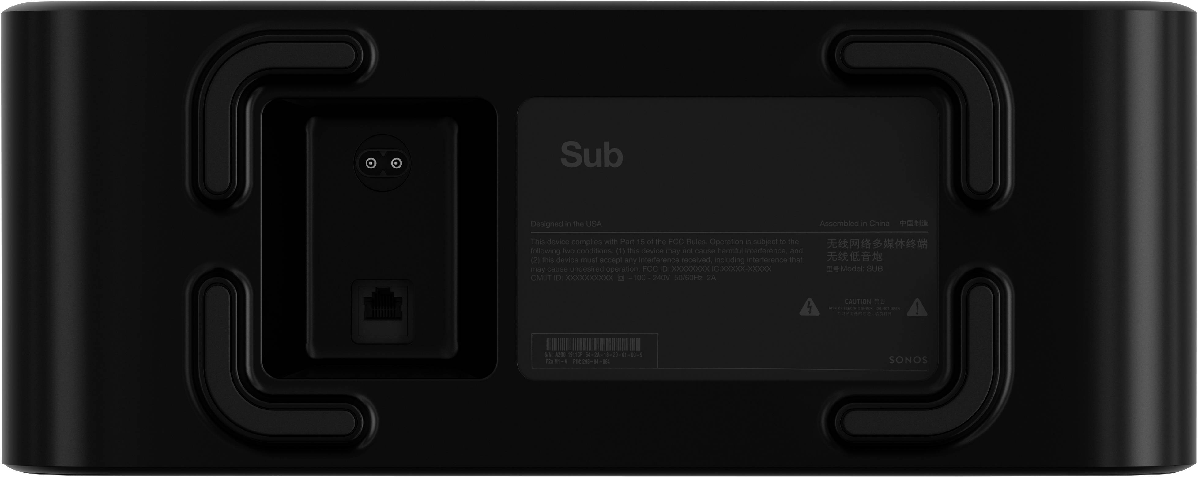 Sonos Sub Multiroom Lautsprecher Subwoofer WLAN, LAN WLAN Schwarz
