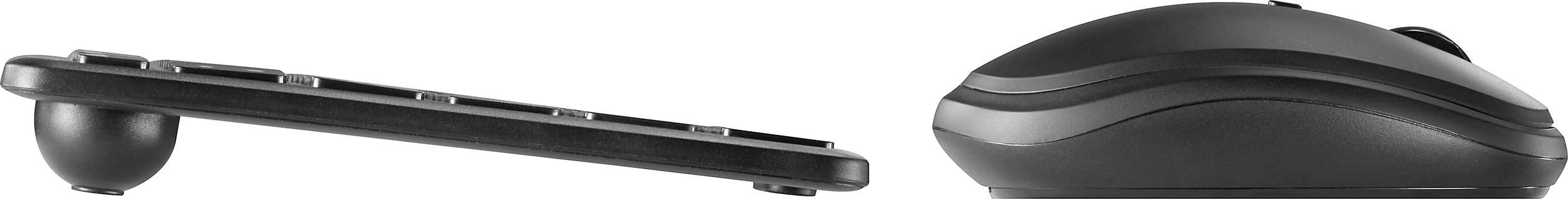 Sygonix Connect SC-KMC-200 Kabellos Nummernblock, Maus-Set Multimediatasten Deutsch, QWERTZ Schwarz