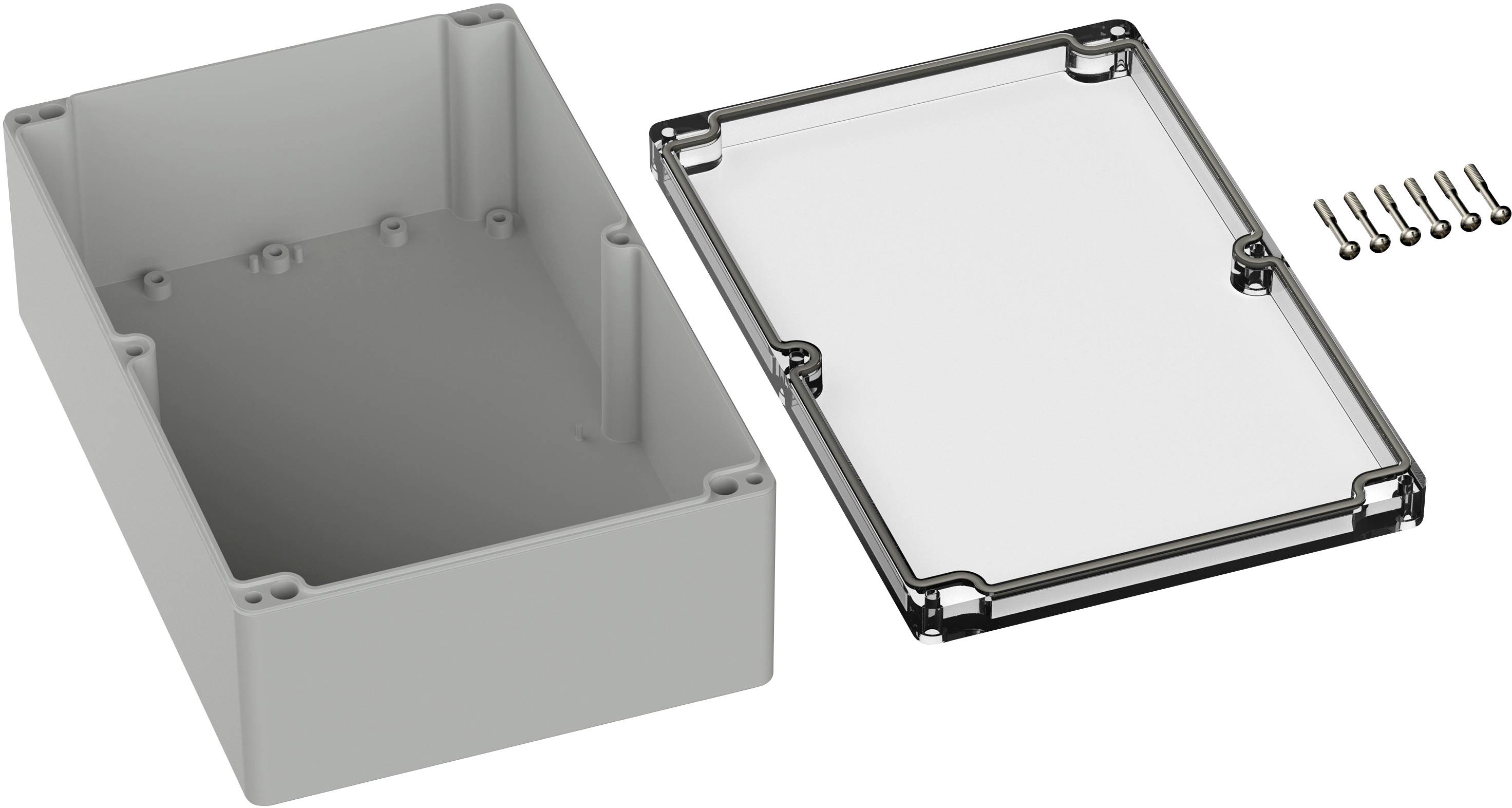 TRU COMPONENTS TC-9065548 Outdoor-Gehäuse 240.3 x 160.3 x 90 Polycarbonat Lichtgrau (RAL 7035) 1St.