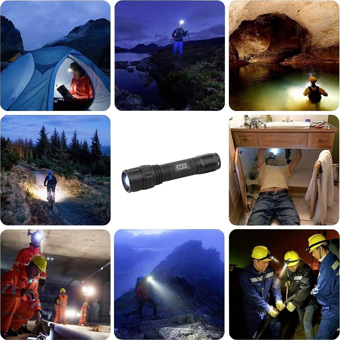 STAK Panther LED Taschenlampe akkubetrieben 800 lm 220 g