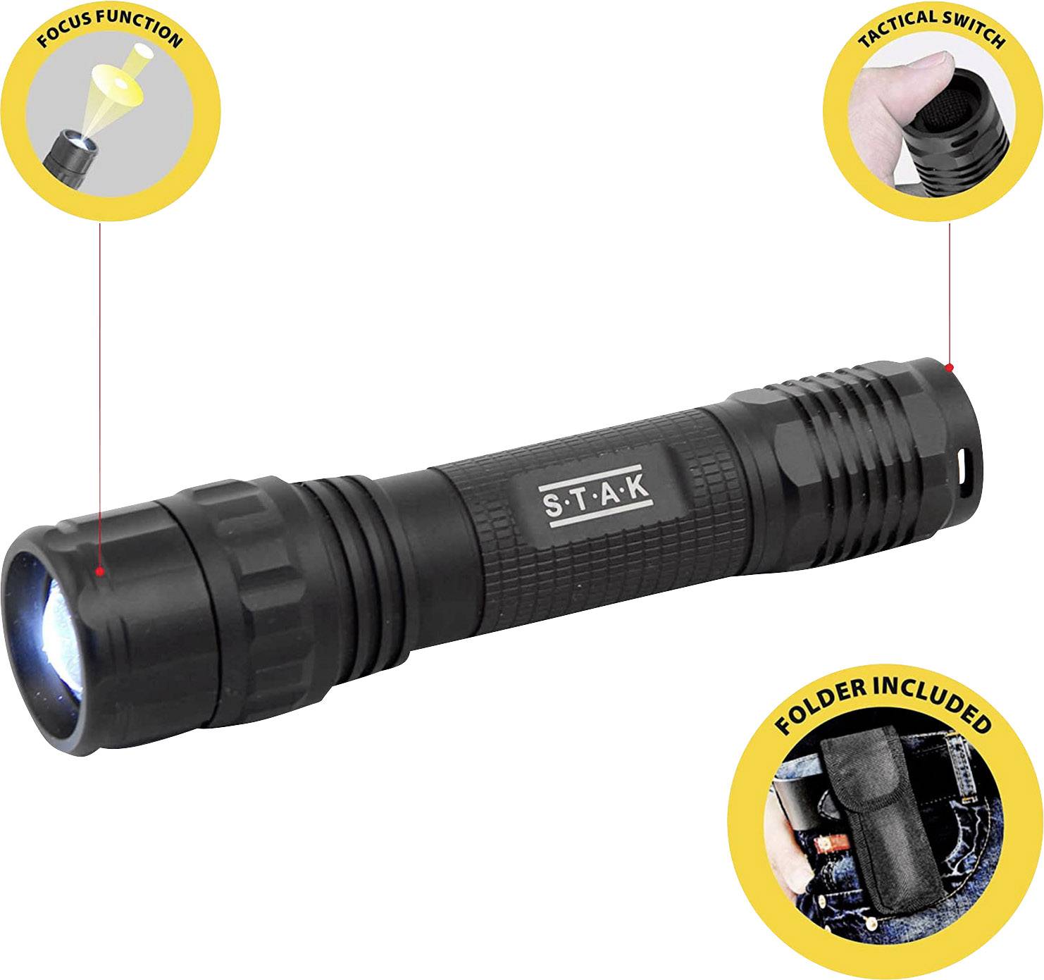 STAK Panther LED Taschenlampe akkubetrieben 800 lm 220 g