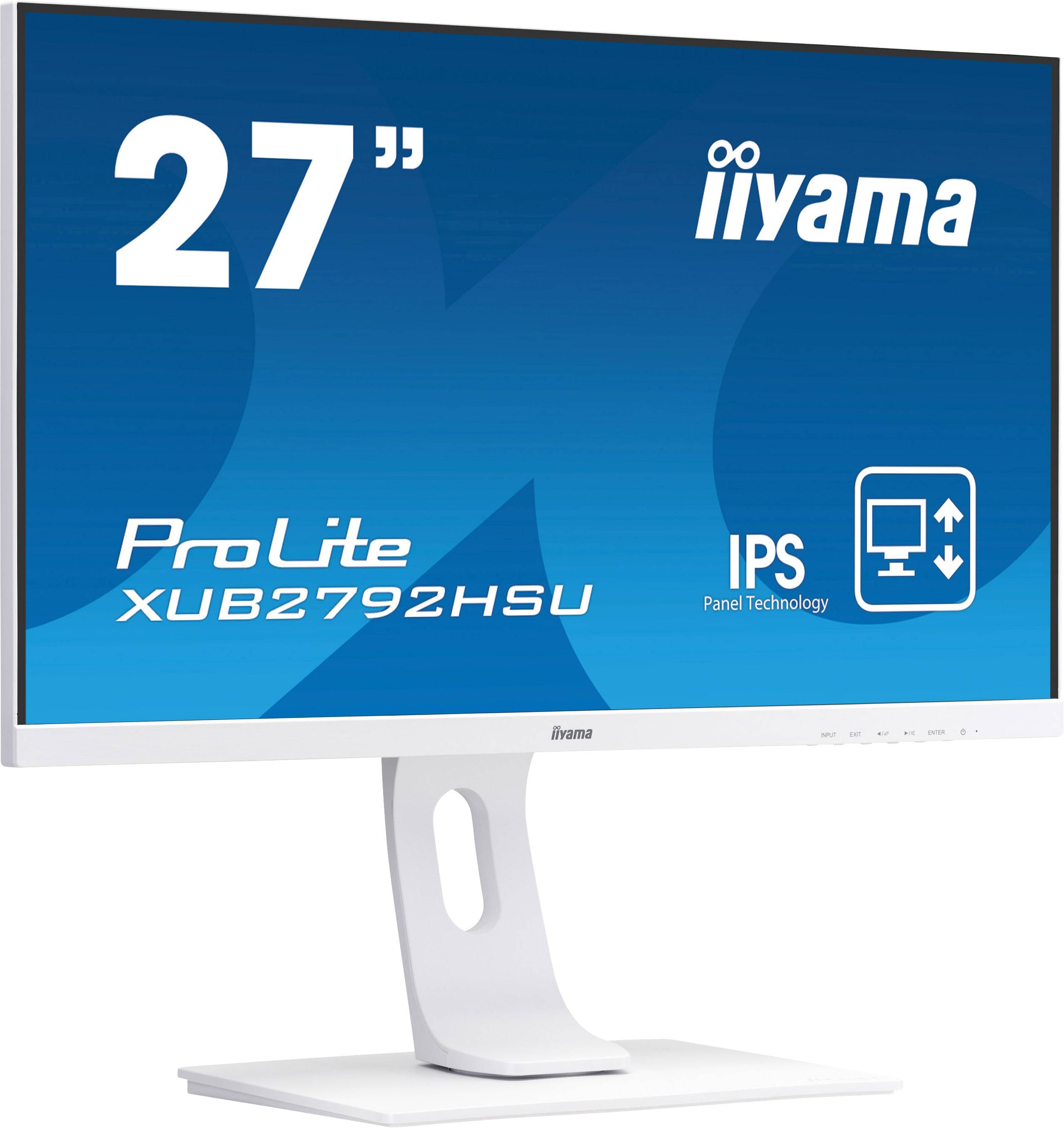 Iiyama PROLITE XUB2792HSU-W1 LED-Monitor EEK E (A - G) 68.6 cm (27 Zoll) 1920 x 1080 Pixel 16:9 4 ms VGA, HDMI®, DisplayPort, USB 2.0, Kopfhörer (3
