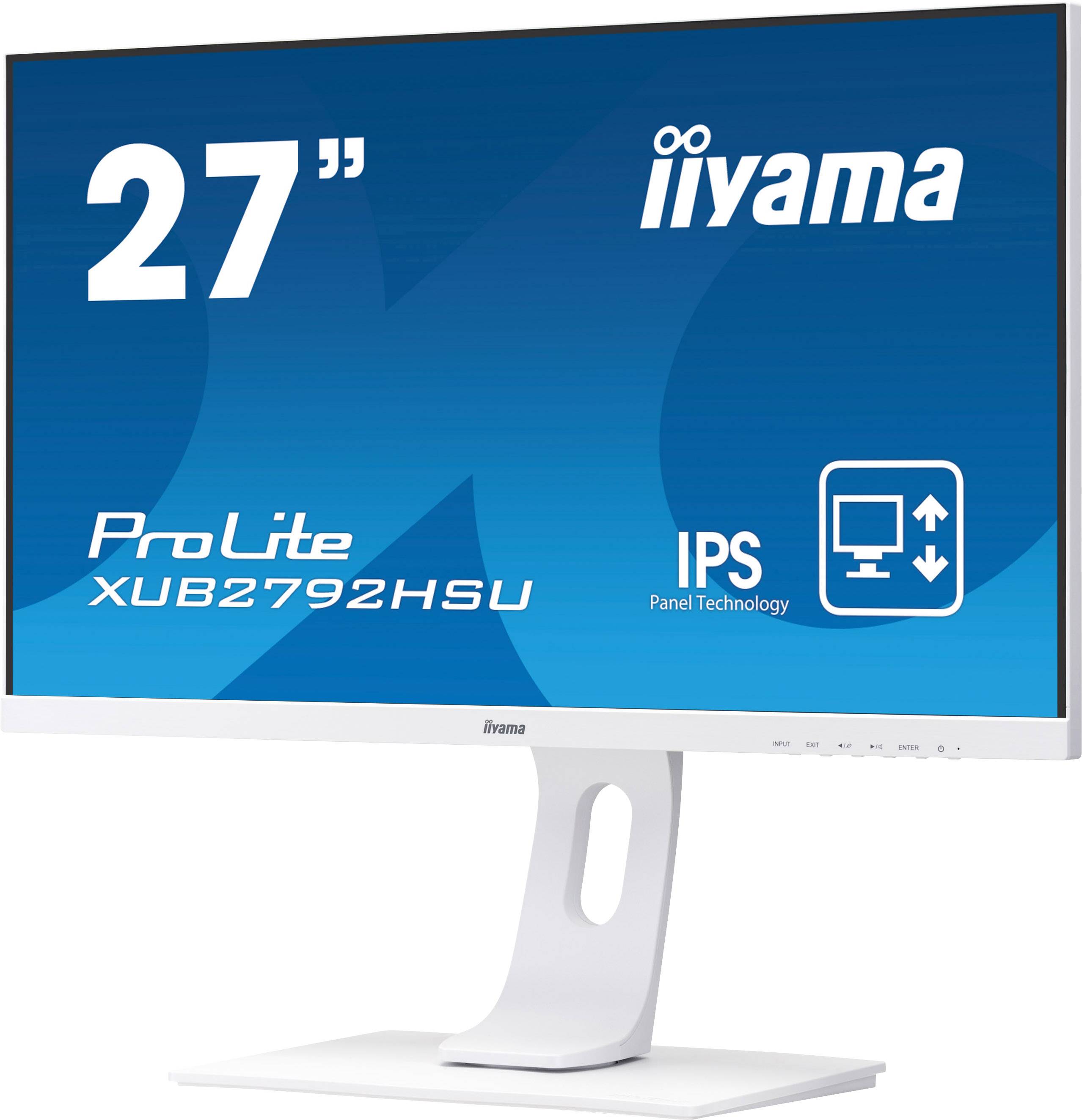Iiyama PROLITE XUB2792HSU-W1 LED-Monitor EEK E (A - G) 68.6 cm (27 Zoll) 1920 x 1080 Pixel 16:9 4 ms VGA, HDMI®, DisplayPort, USB 2.0, Kopfhörer (3