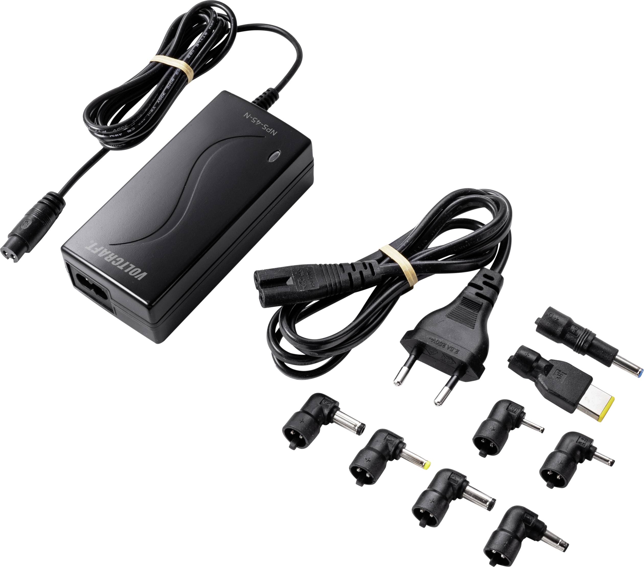 VOLTCRAFT NPS-45-N Notebook-Netzteil 45W 9.5 V/DC, 12 V/DC, 15 V/DC, 18 V/DC, 19 V/DC, 20 V/DC, 5 V/DC 3.3A Ausgangsspannung