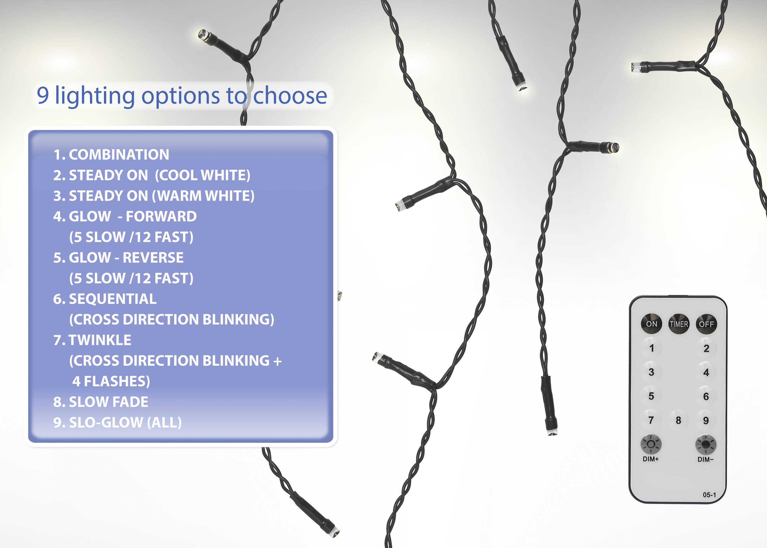 Sygonix Weihnachtsbaum-Beleuchtung Innen/Außen 230 V/50Hz 180 SMD LED Warmweiß, Kaltweiß Leuchtmodus einstellbar, mit