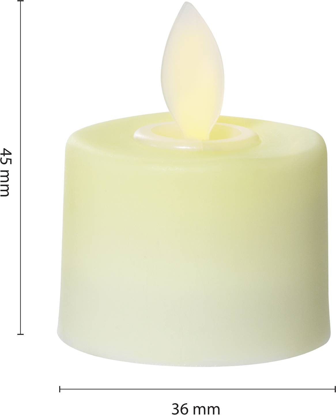 Sygonix SY-4533120 LED-Kerze 4er Set Weiß Warmweiß (Ø x H) 3.6 mm x 4.5 mm