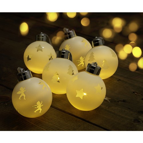 Sygonix Weihnachtsbaum-Beleuchtung Innen 1,5 V 1 SMD LED Warmweiß (Ø) 8 cm mit Fernbedienung