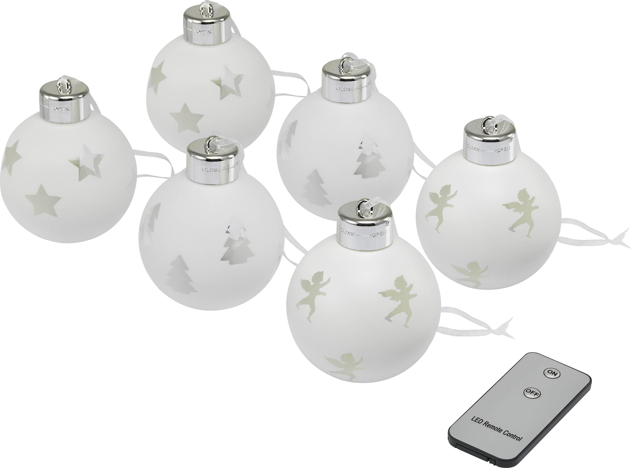 Sygonix Weihnachtsbaum-Beleuchtung Innen 1,5 V 1 SMD LED Warmweiß (Ø) 8 cm mit Fernbedienung