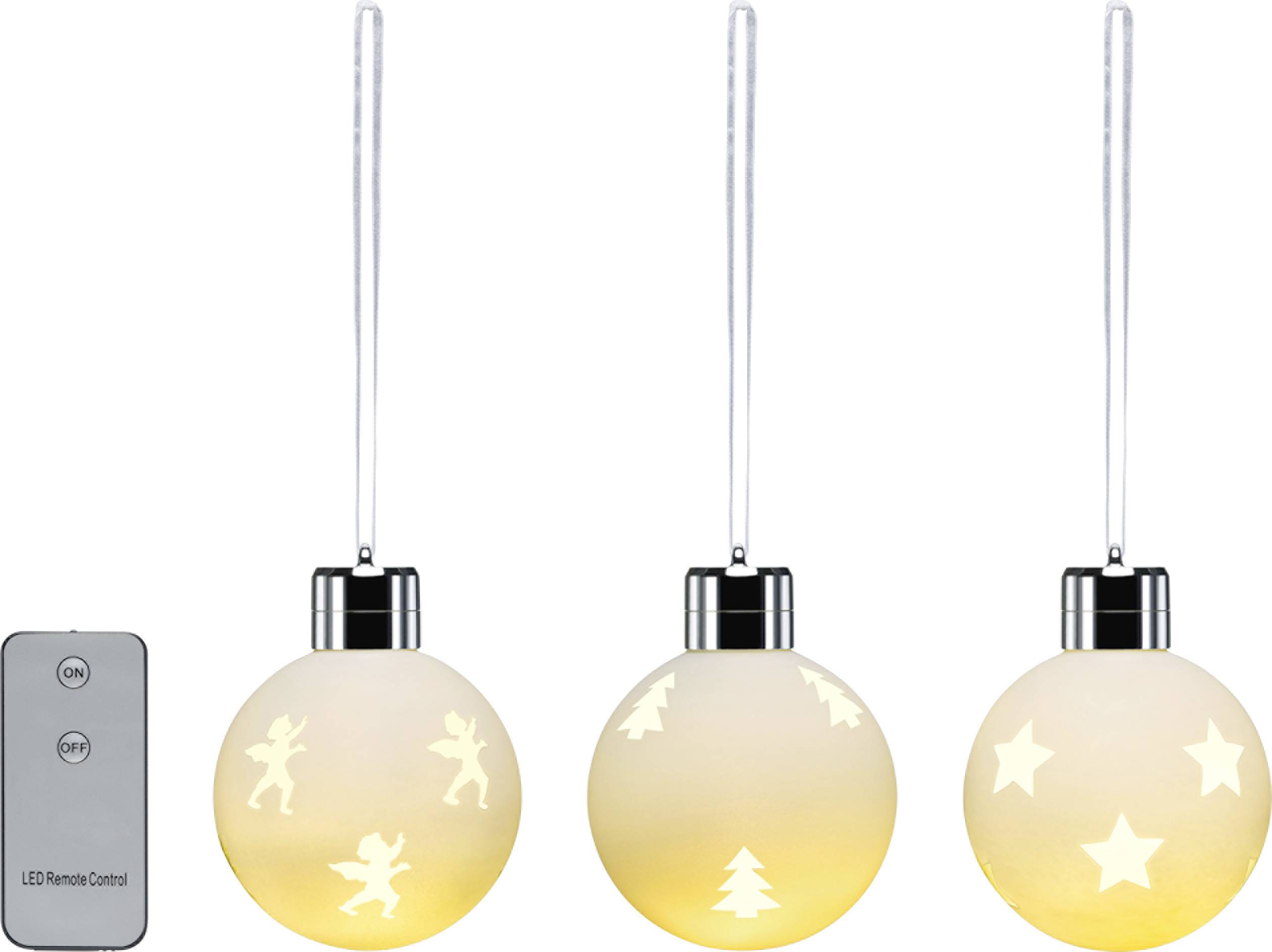 Sygonix Weihnachtsbaum-Beleuchtung Innen 1,5 V 1 SMD LED Warmweiß (Ø) 8 cm mit Fernbedienung