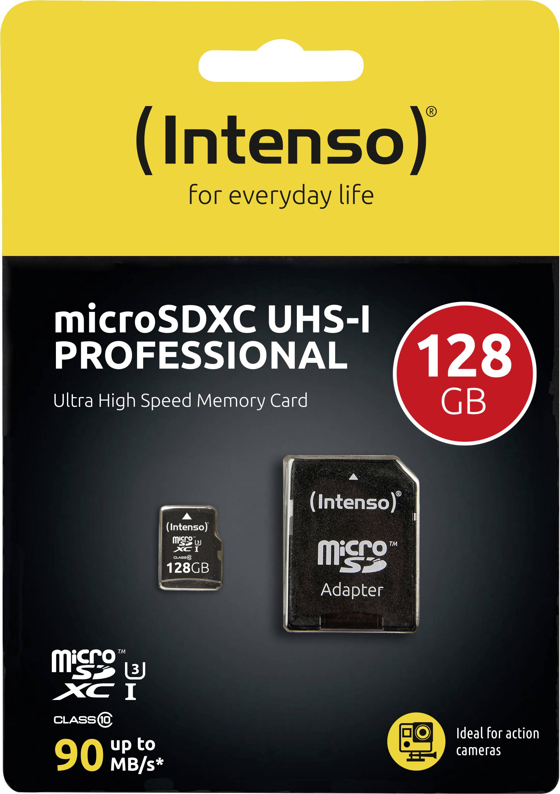 Intenso Professional microSDXC-Karte 128 GB Class 10, UHS-I inkl. SD-Adapter