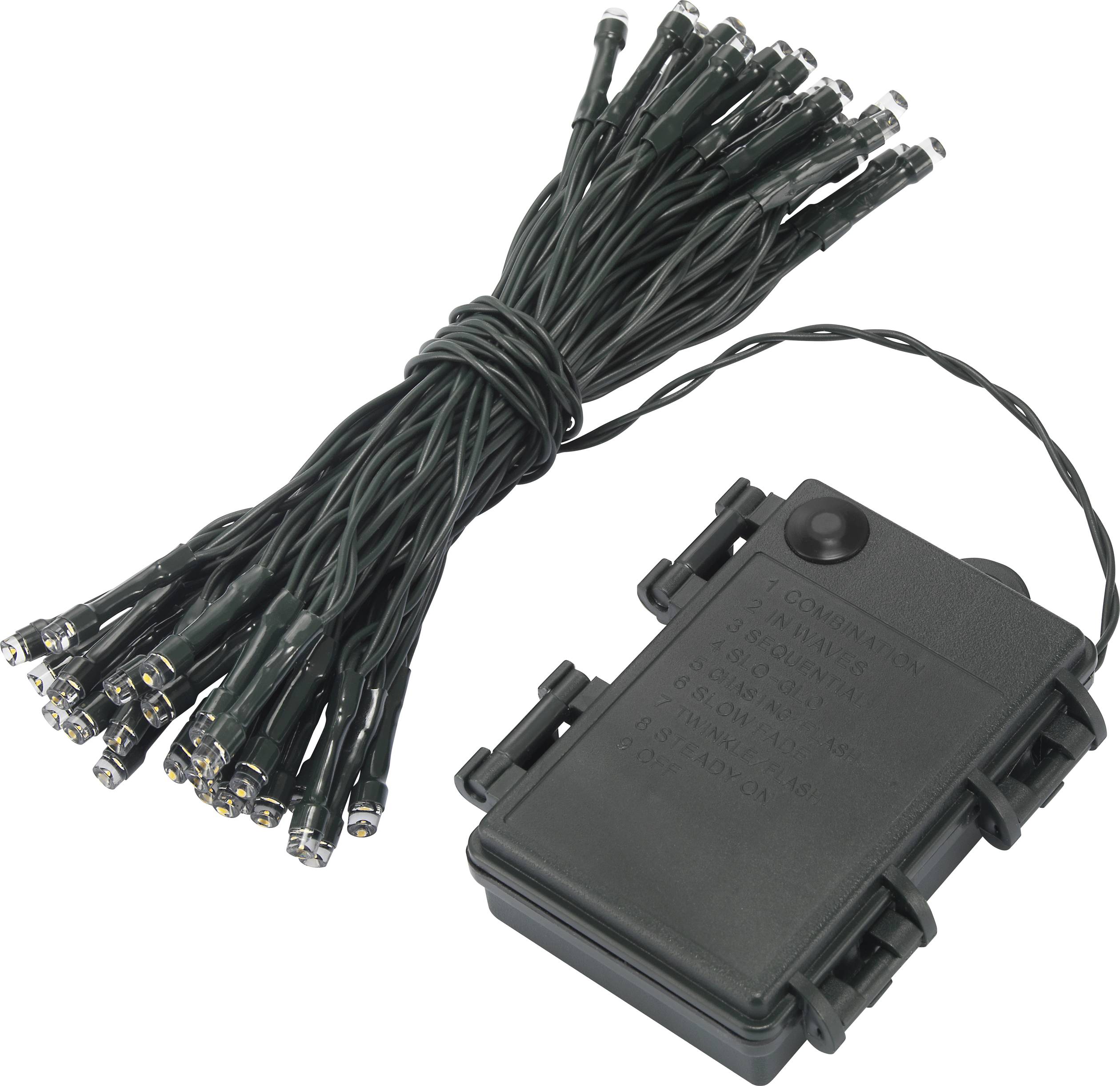 Sygonix SY-4533460 Lichterketten mit Batterien Weihnachtsbaum Innen/Außen batteriebetrieben Anzahl Leuchtmittel 50 SMD LED