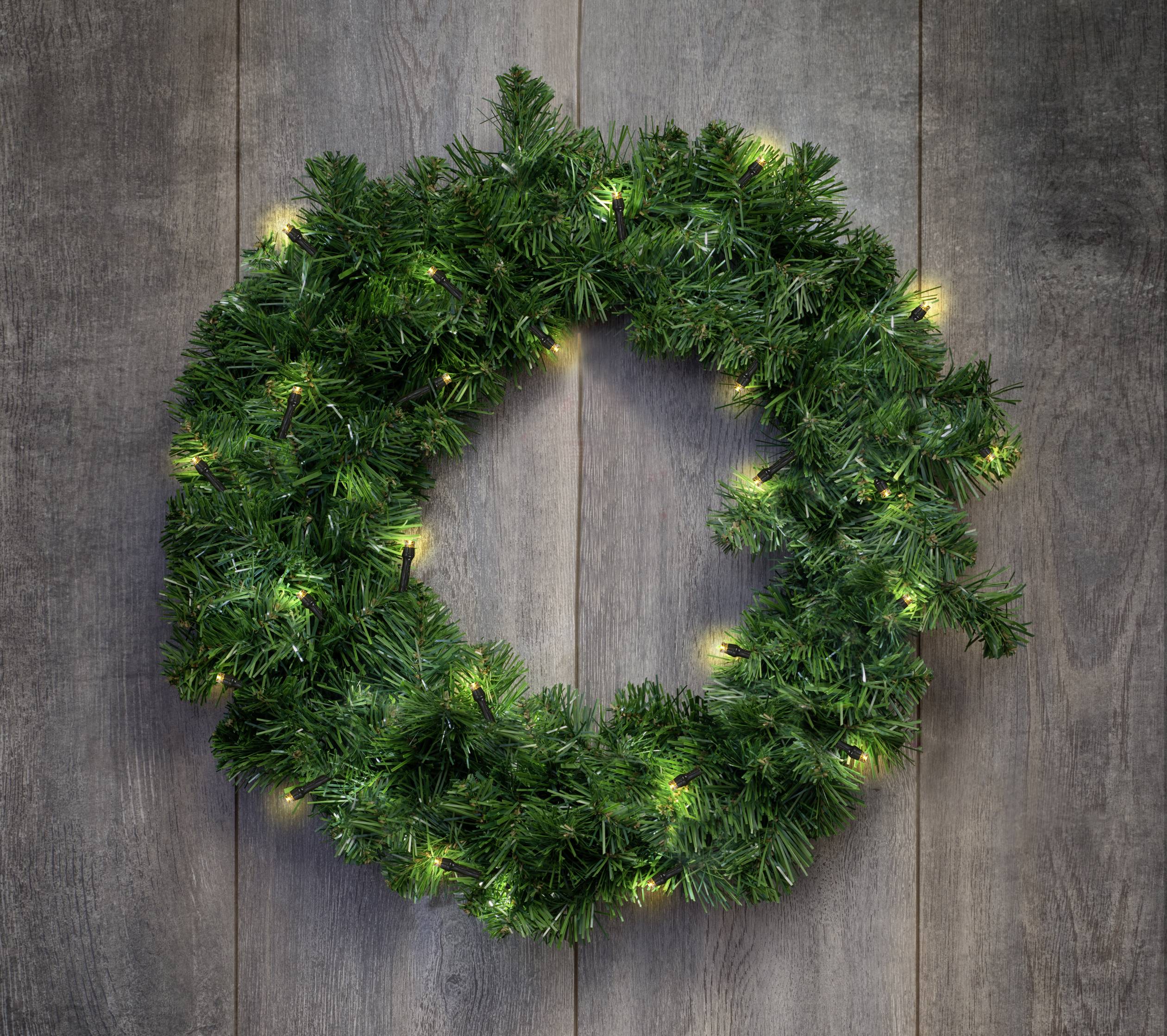 Sygonix SY-4533462 Lichterketten mit Batterien Weihnachtsbaum Innen/Außen batteriebetrieben Anzahl Leuchtmittel 100 SMD LED Warmweiß Beleuchtete