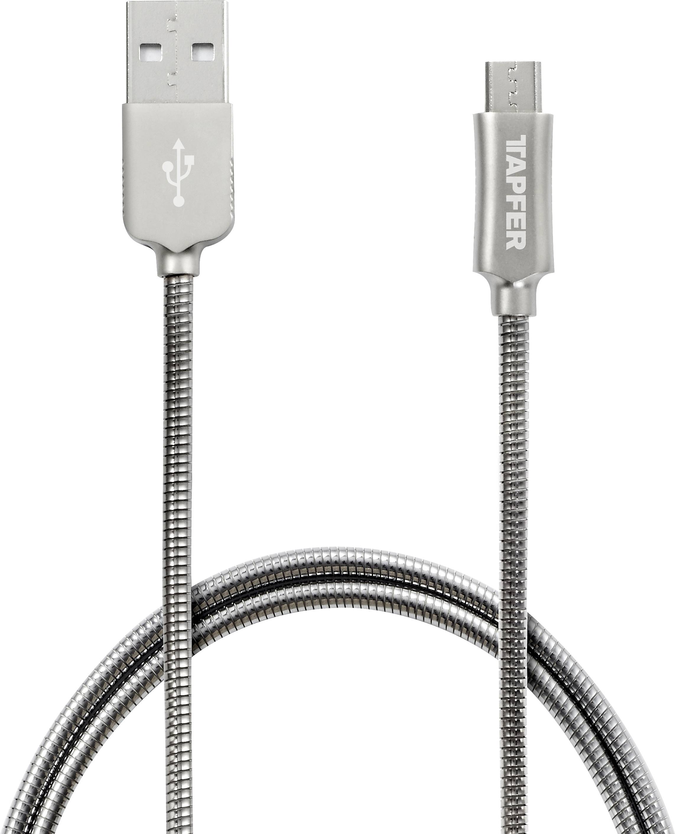 Tapfer USB 2.0 Anschlusskabel [1x USB 2.0 Stecker A - 1x Micro-USB] 1.2 m Silber