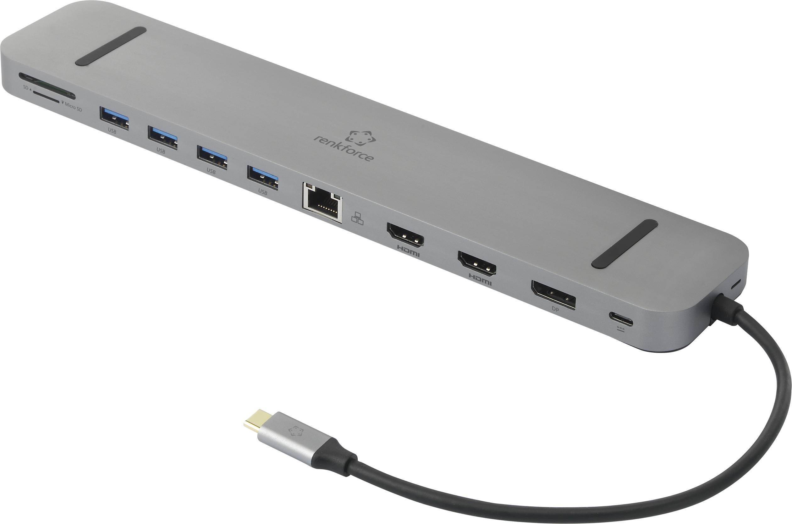 Renkforce RF-4533888 USB-C® Notebook Dockingstation Passend für Marke (Notebook Dockingstations): Universal, Apple MacBook inkl. Ladefunktion
