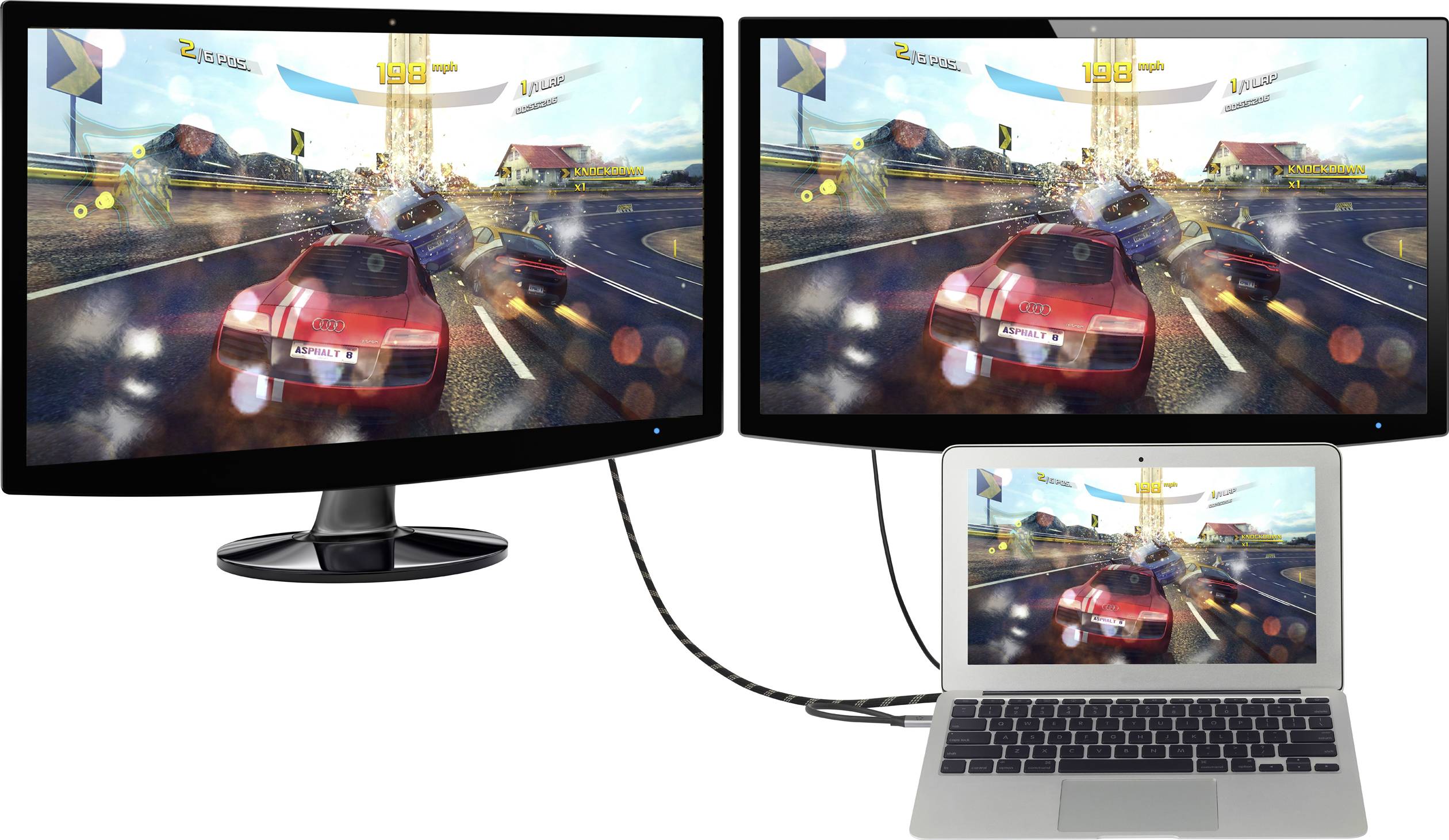 Renkforce RF-4533888 USB-C® Notebook Dockingstation Passend für Marke (Notebook Dockingstations): Universal, Apple MacBook inkl. Ladefunktion