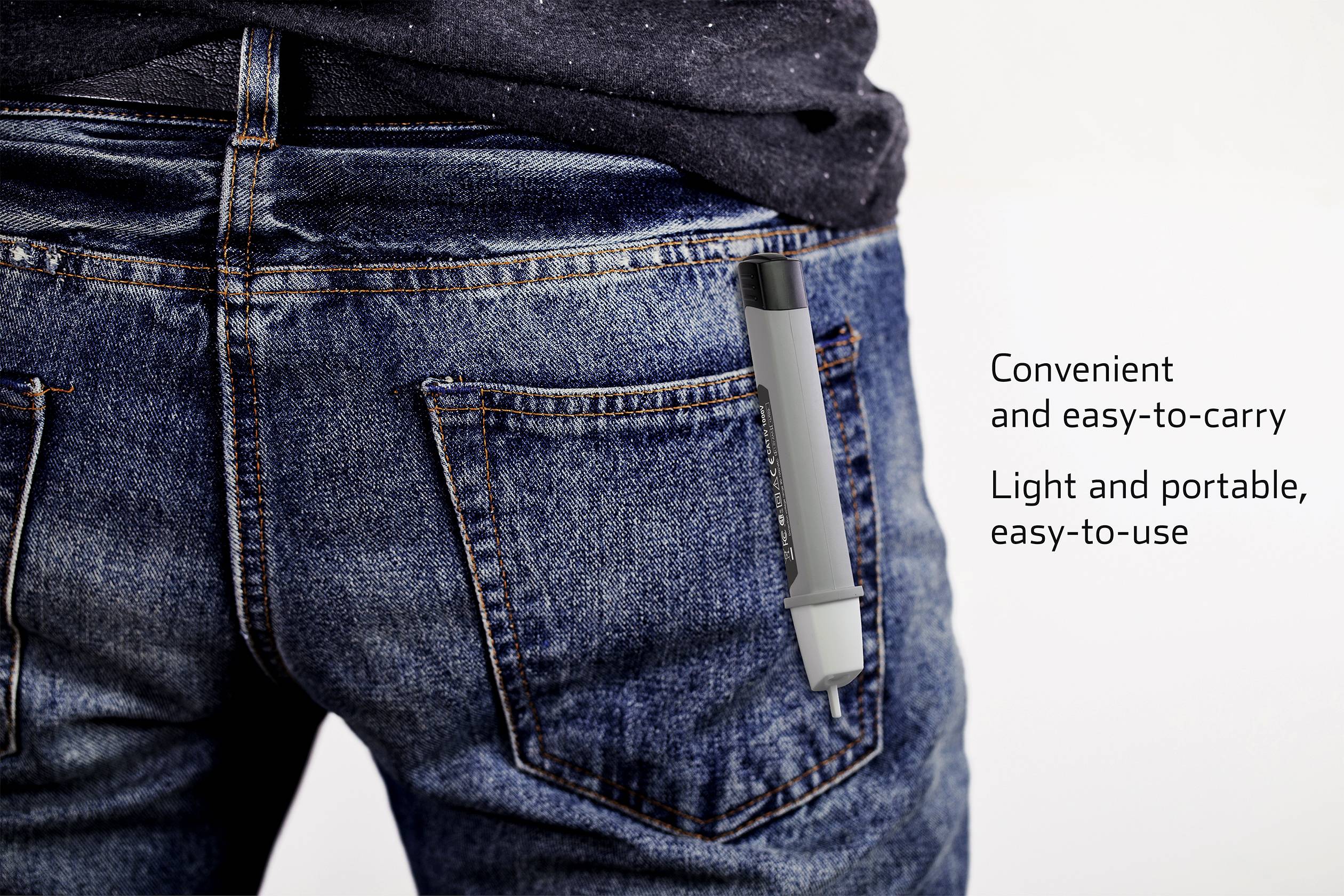 VOLTCRAFT VC-2001 Berührungsloser Spannungsprüfer CAT IV 1000V LED, Akustik